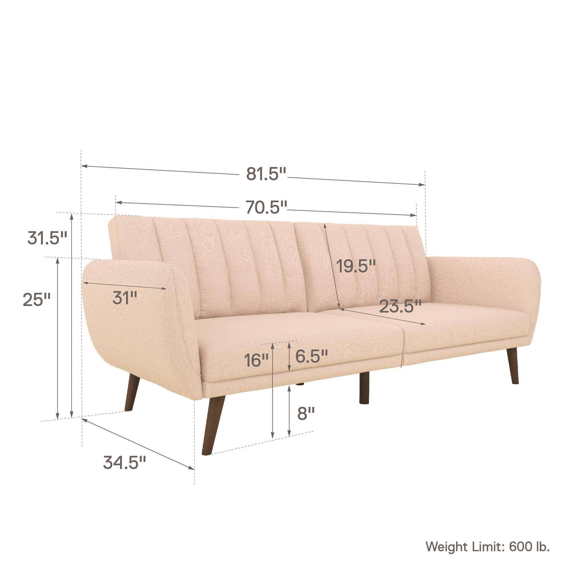 Novogratz Brittany Convertible Sofa, Pink - CT-03-s