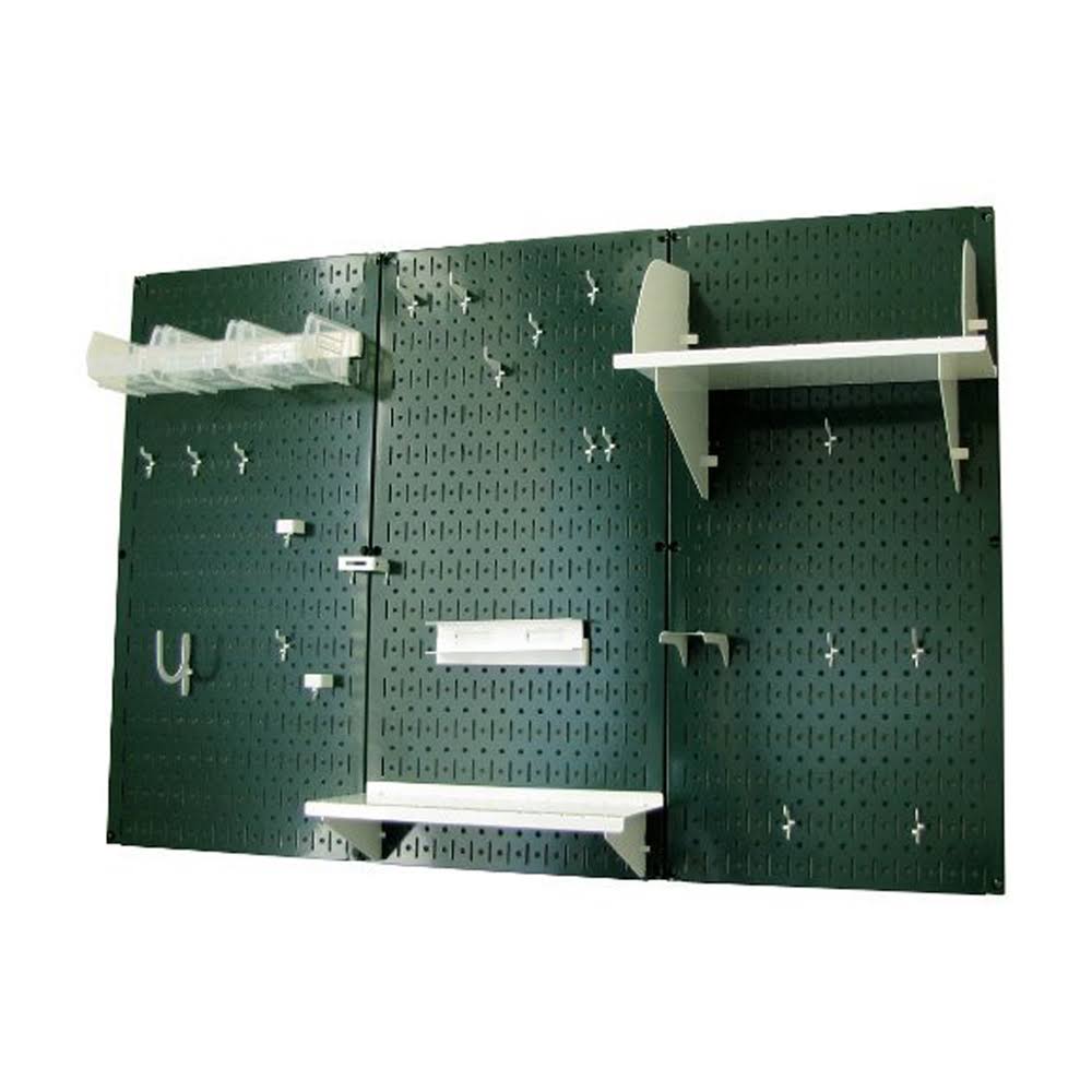 Wall Control 4 Feet Metal Pegboard Standard Tool Storage Kit Green