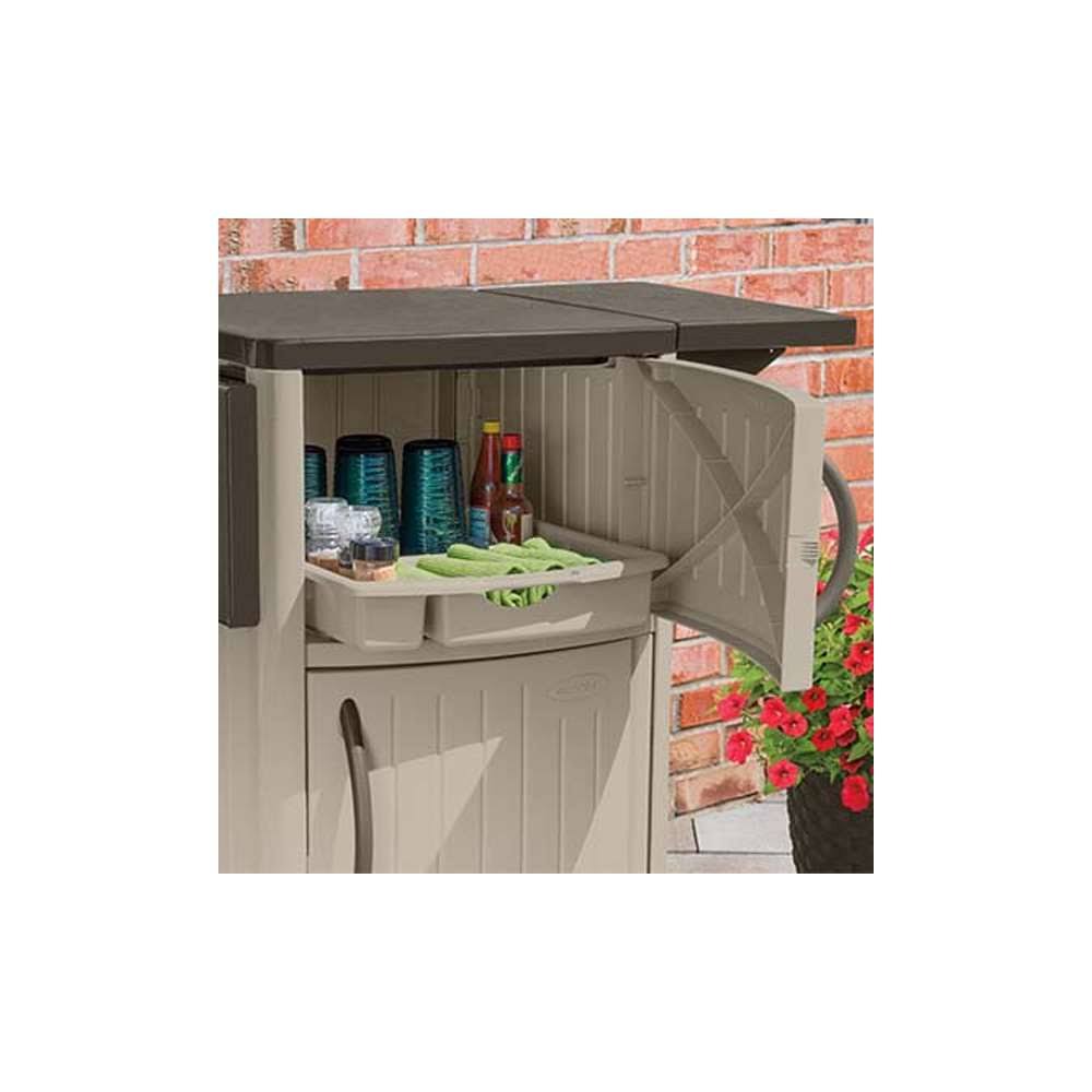 🔥Suncast DCP2000 Outdoor Prep Station Cart, Taupe CT03s