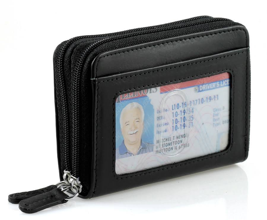 🔥RFID Double Zip Accordion Credit Card Holder - CT-03-s