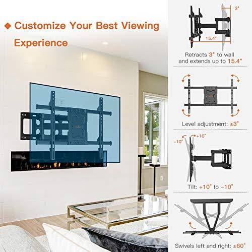 🔥Perlegear Full Motion TV Wall Mount Bracket Dual Articulating Arms