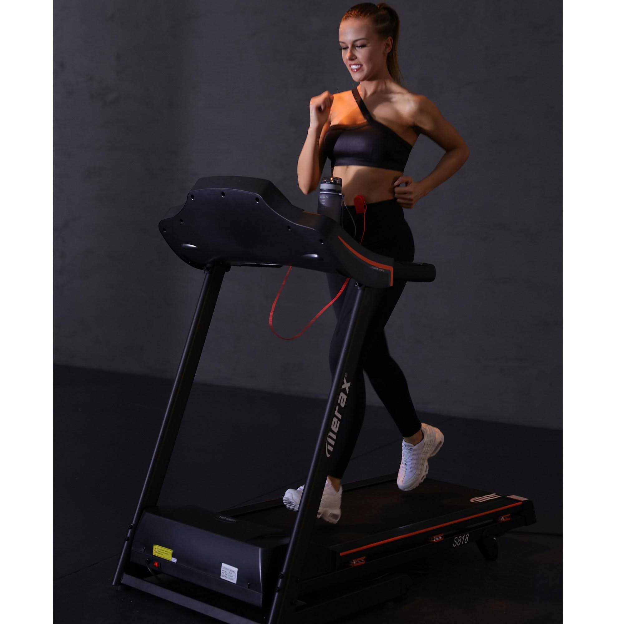 Merax 818 Folding Electric Treadmill Motorized Running Machine With Manual Incline And Hydraulic