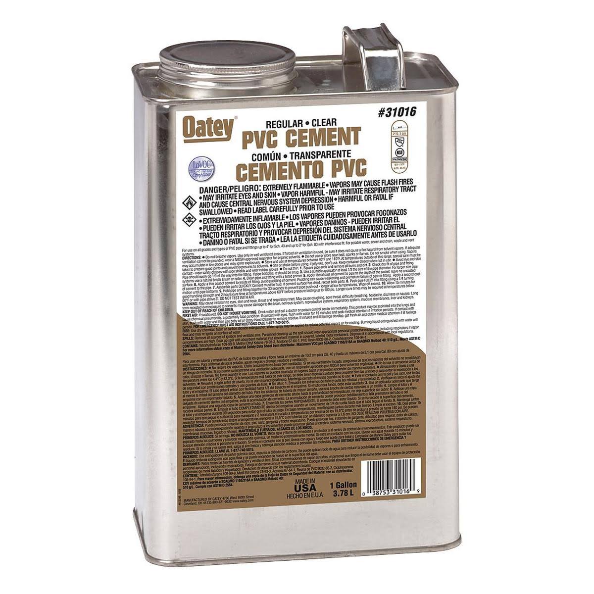 🔥Oatey PVC Regular Cement, Clear, 1 Gallon CT03s