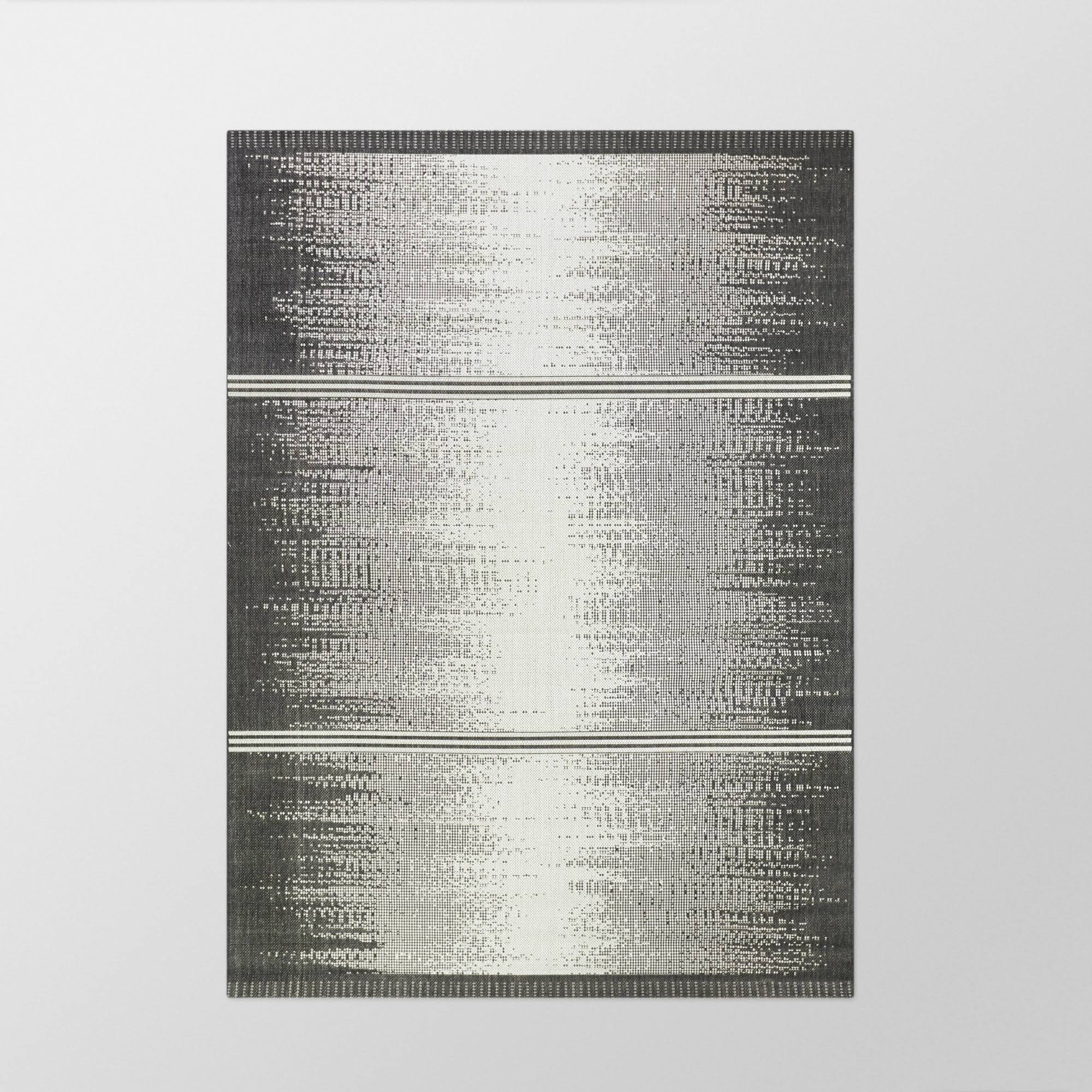 🔥Project 62 Ombre Stripe Outdoor Rug, Black 7& x 10& CT03s