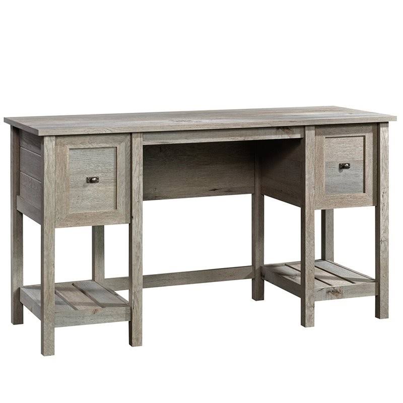 Pemberly Row Engineered Wood Writing Desk in Mystic Oak CT03s