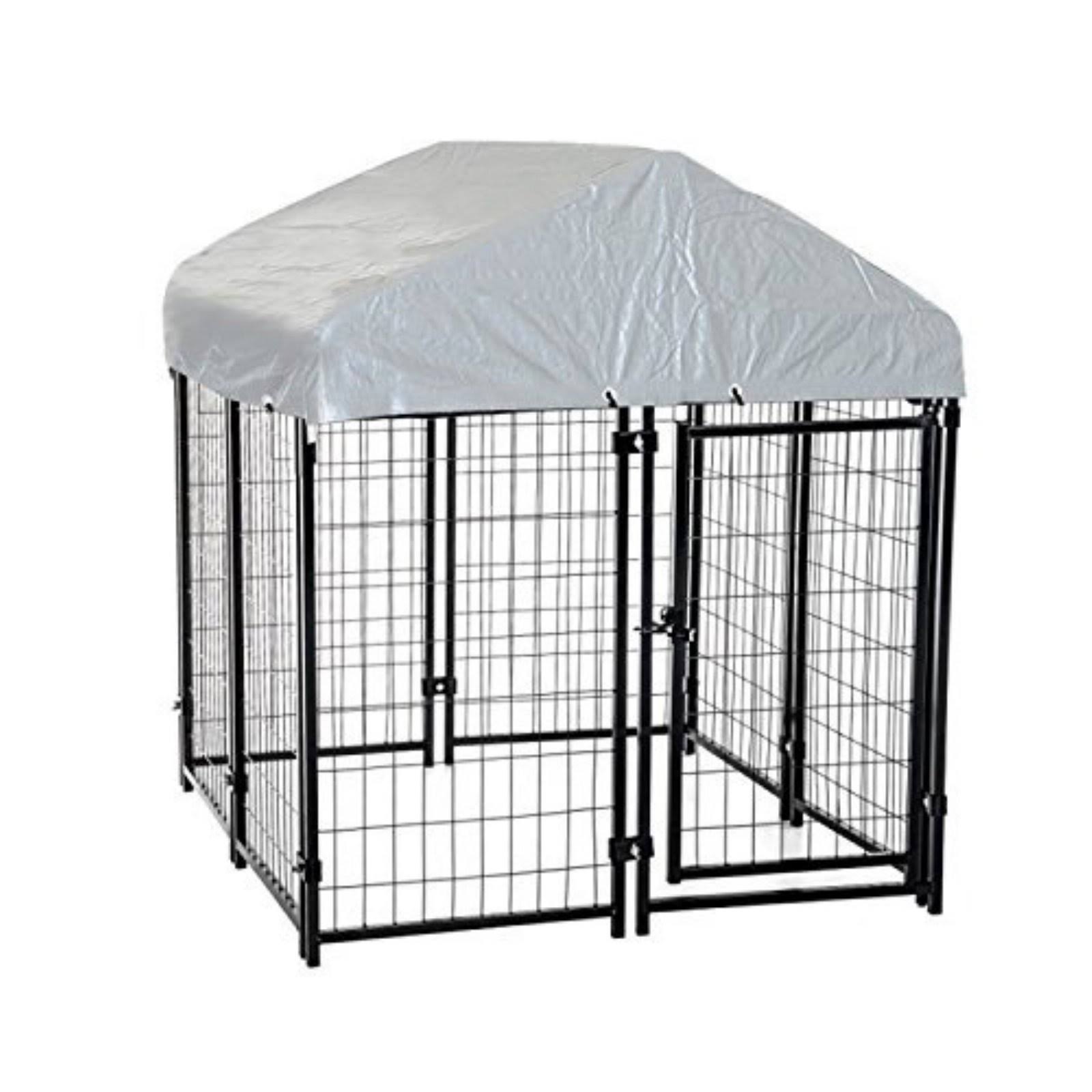 🔥PawHut Outdoor Covered Galvanized Metal Dog Kennel Playpen CT03s