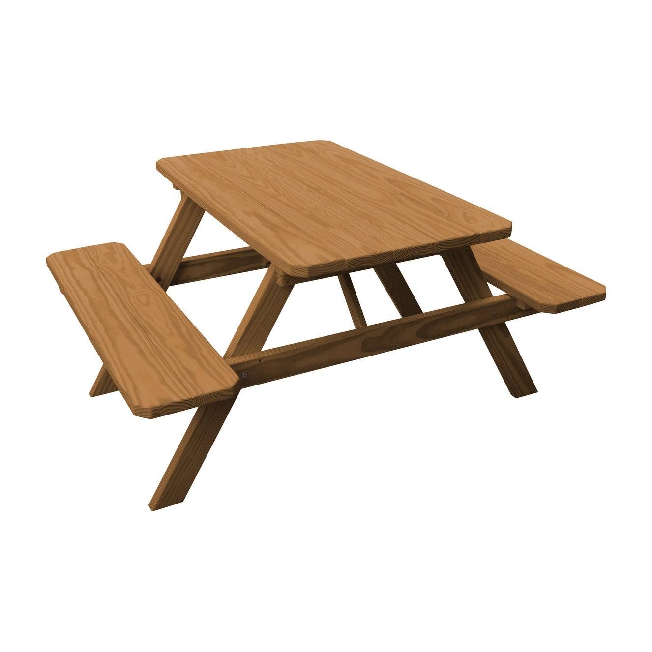 🔥Pressure Treated Pine 5 Picnic Table with Attached Benches Oak CT03s