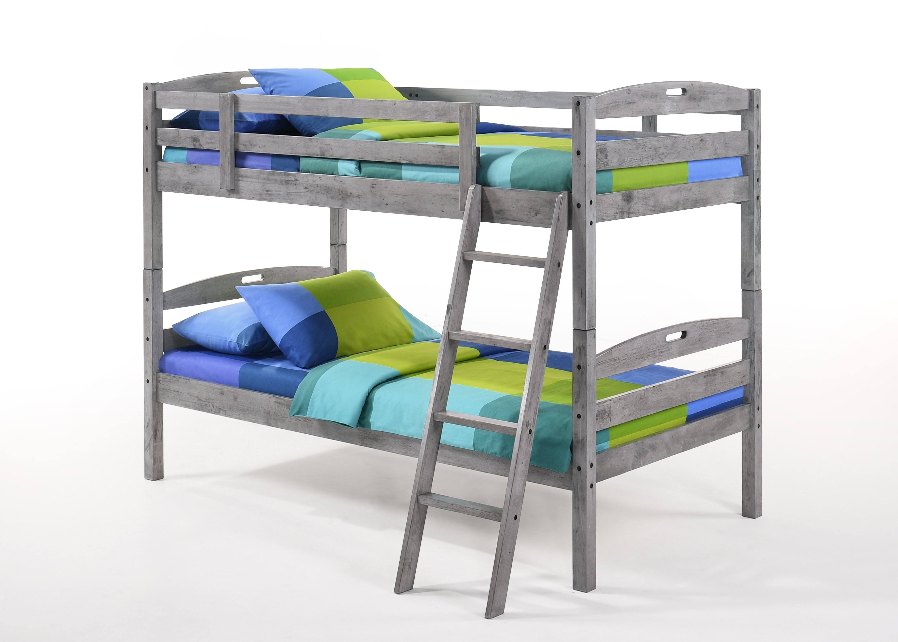 🔥Night Day Furniture Sesame Bunk in Chocolate Finish, Twin/Full CT03s