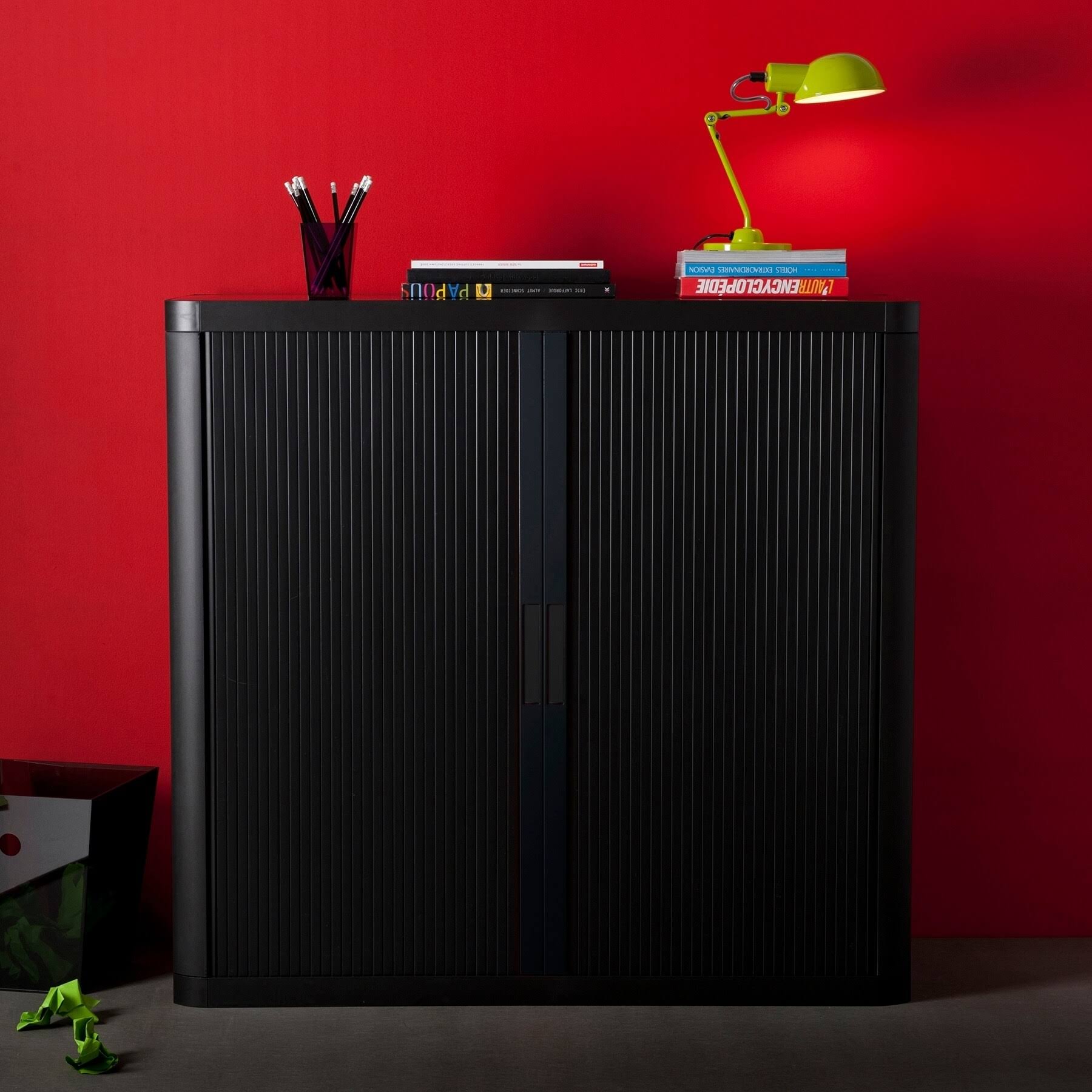 🔥Paperflow easyOffice Black 41x22 Tall Storage with Two Shelves