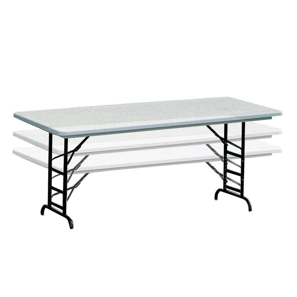 🔥Realspace AdjustableHeight Molded Plastic Top Folding Table, 6&W, Platinum CT03s