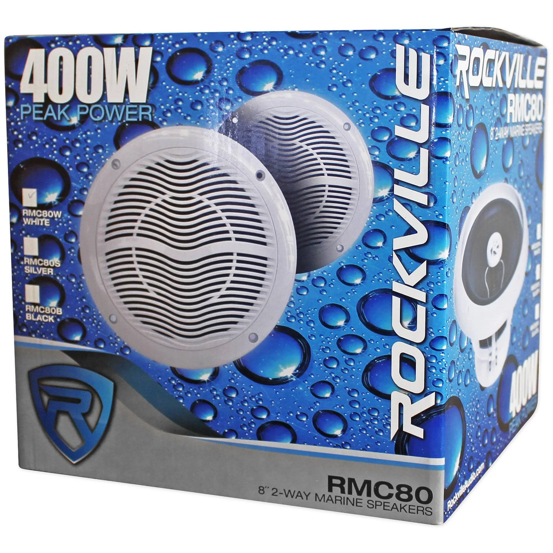 🔥Rockville RMC80W Pair 8 inch 800 Watt Waterproof Marine Boat Speakers