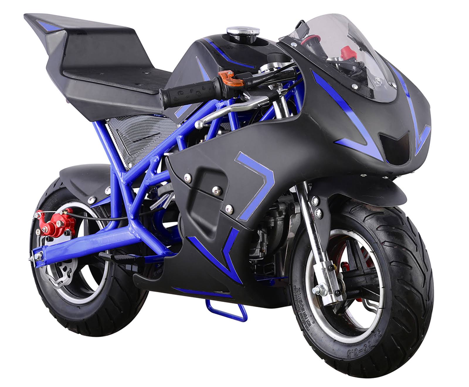 MotoTec Cali 40cc GAS Pocket Bike - Blue - CT-03-s