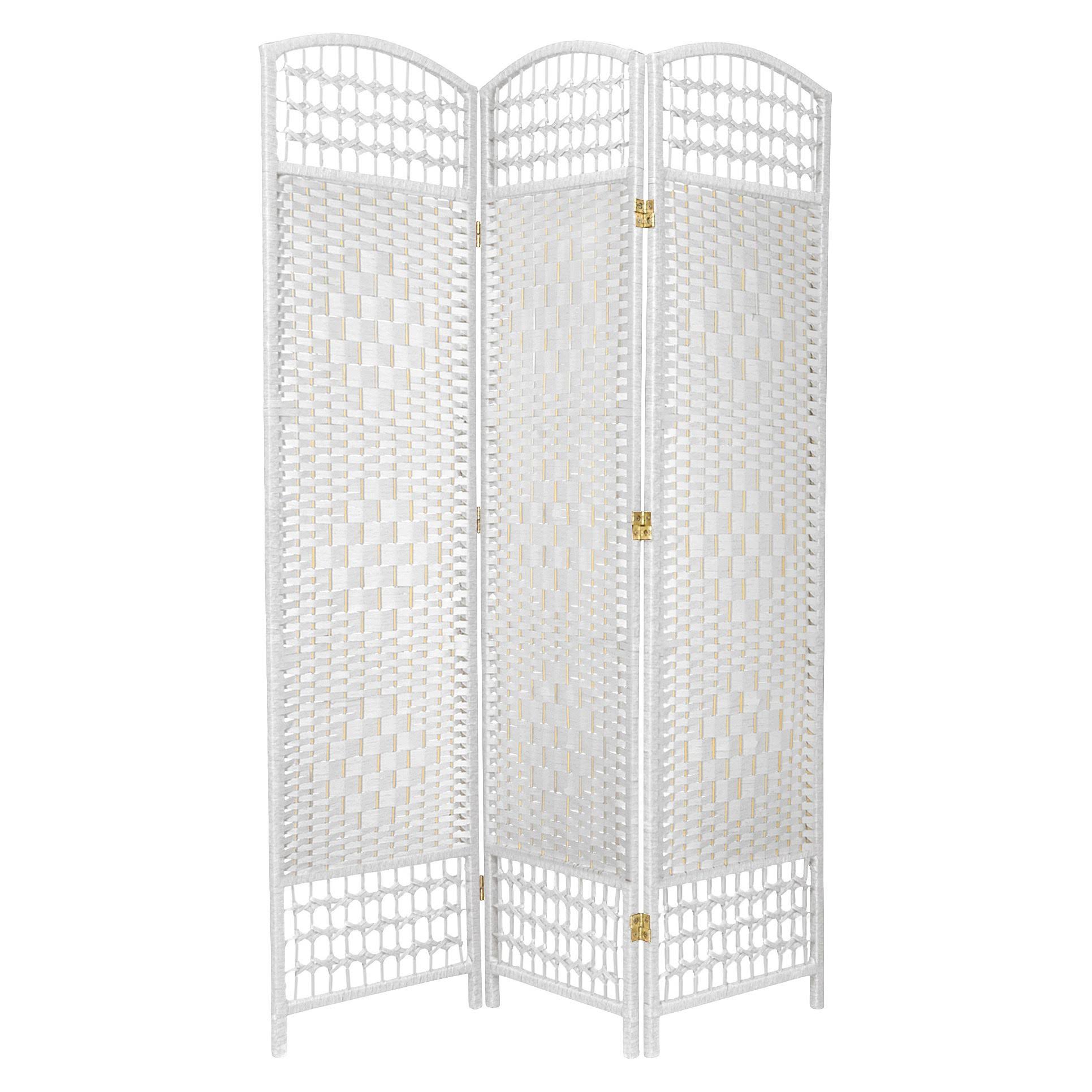  Oriental Furniture 5 1 2 Ft Tall Fiber Weave Room Divider 3 Panel 