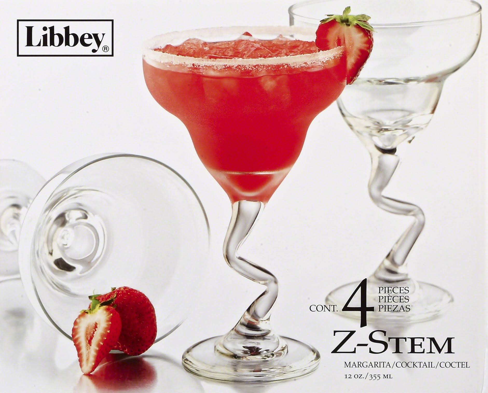 🔥Libbey Margarita/Cocktail Glasses, ZStem, 12 oz 4 pieces CT03s