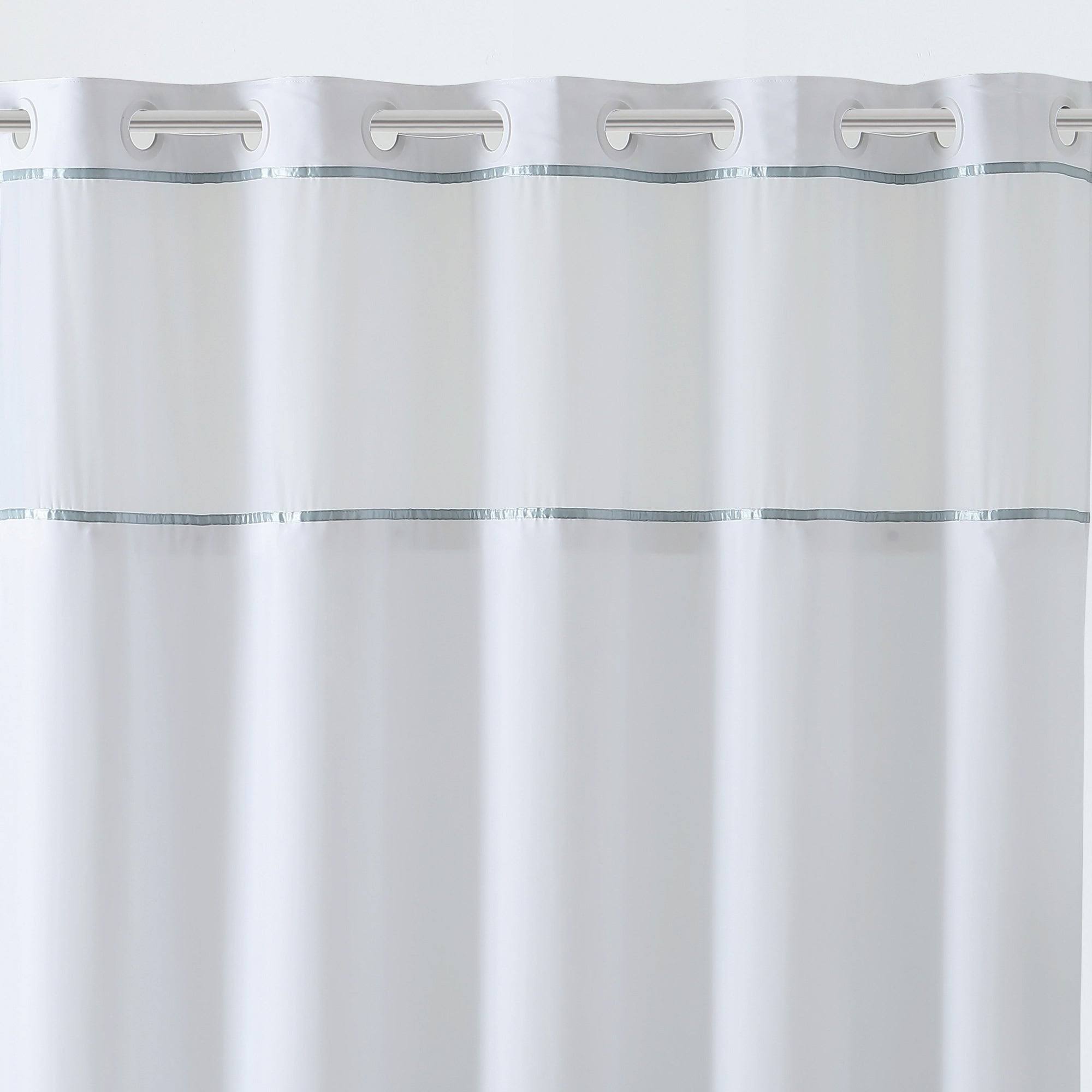 🔥Hookless Windstar Shower Curtain with Peva Liner Blue CT03s