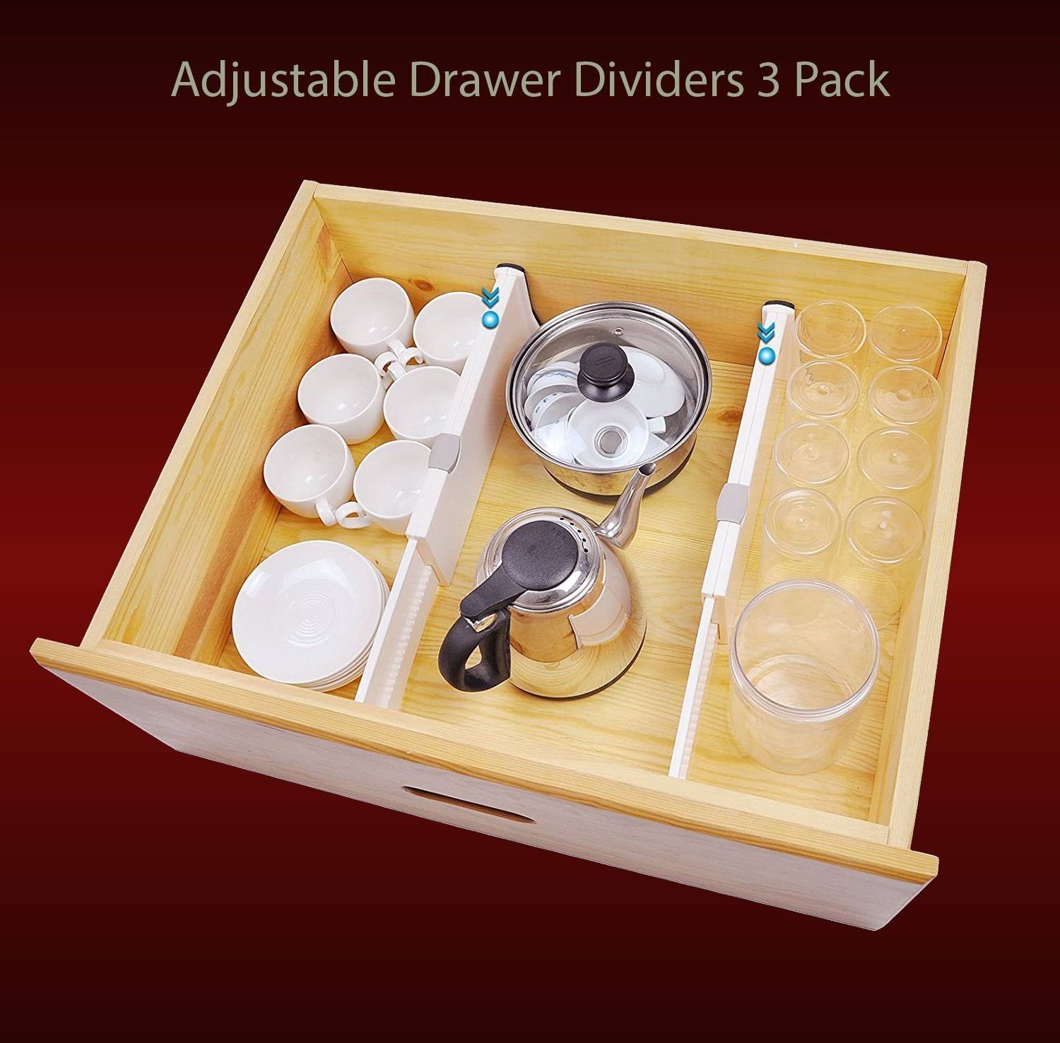 🔥Rapturous Drawer Dividers Pack of 3 Expandable Dresser Organizers CT