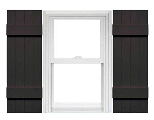 Mid America 00021435030 Standard Size Williamsburg Double Panel Vinyl Shutters, W/Installation Shutter-Lok's & Matching Screws (Per Pair), 030, 14 3/4'W X 35'H, Paintable