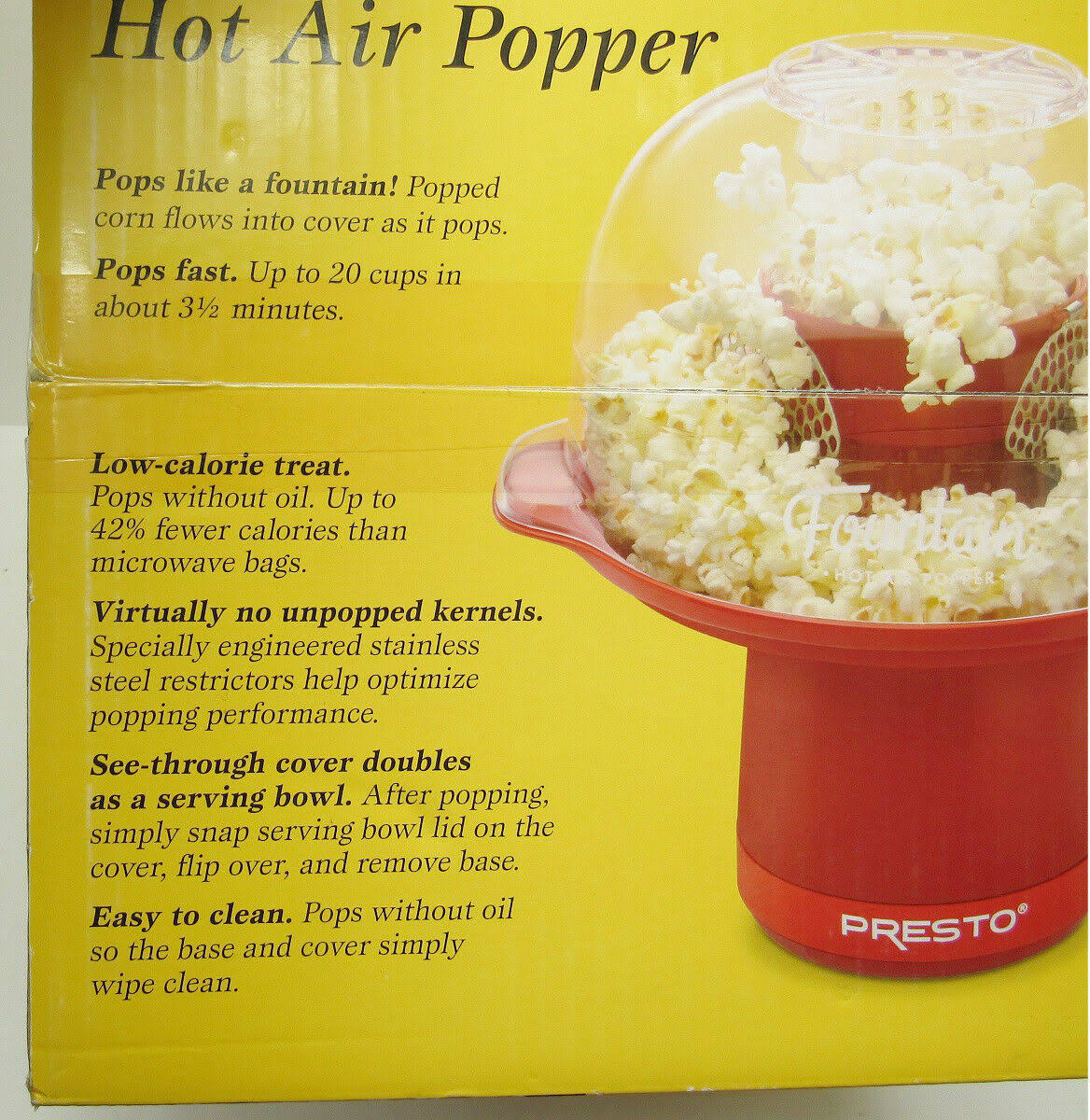 🔥Presto Fountain Hot Air Popper, Red CT03s