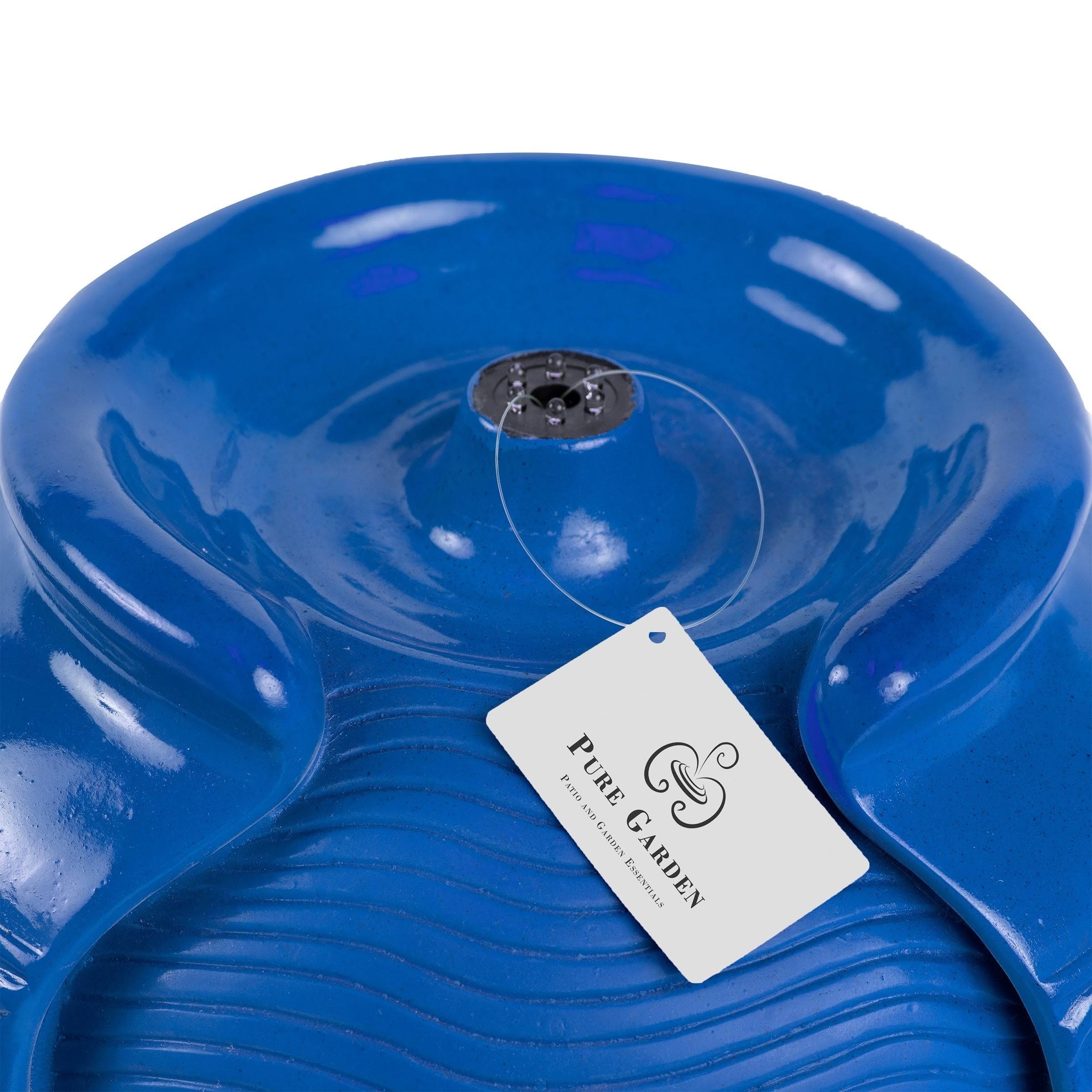 🔥Pure Garden Ceramic Jar Indoor/Outdoor Water Fountains Cobalt Blue