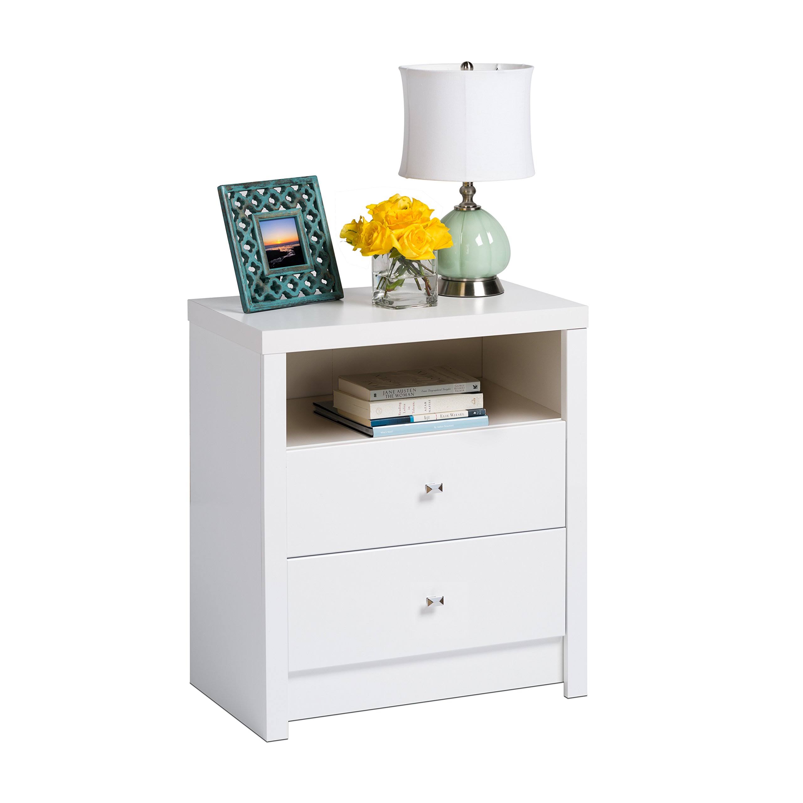 🔥Prepac Calla 2Drawer Tall Nightstand, White CT03s