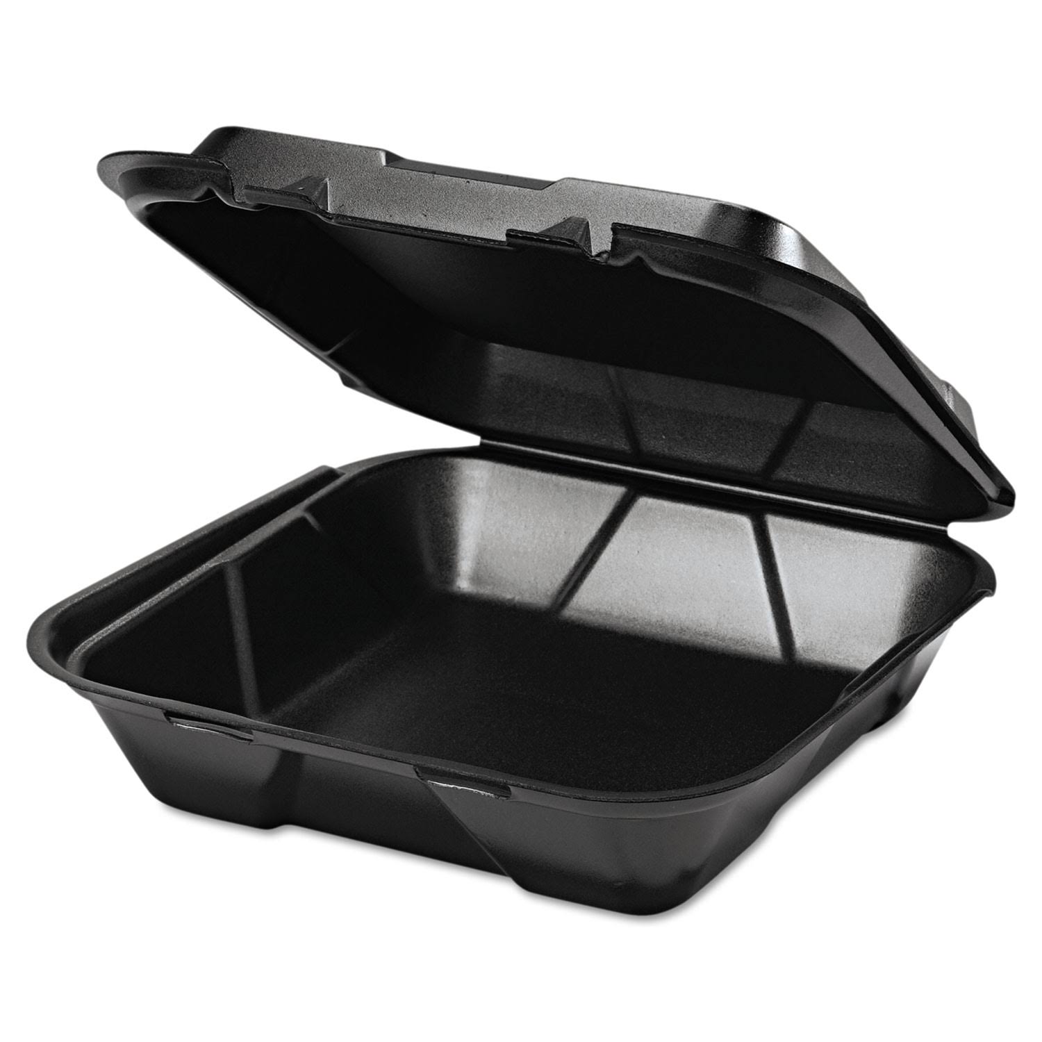 🔥Genpak SnapIt Large Black Foam Hinged Container, 200 Containers (gnp SN2003L) CT03s
