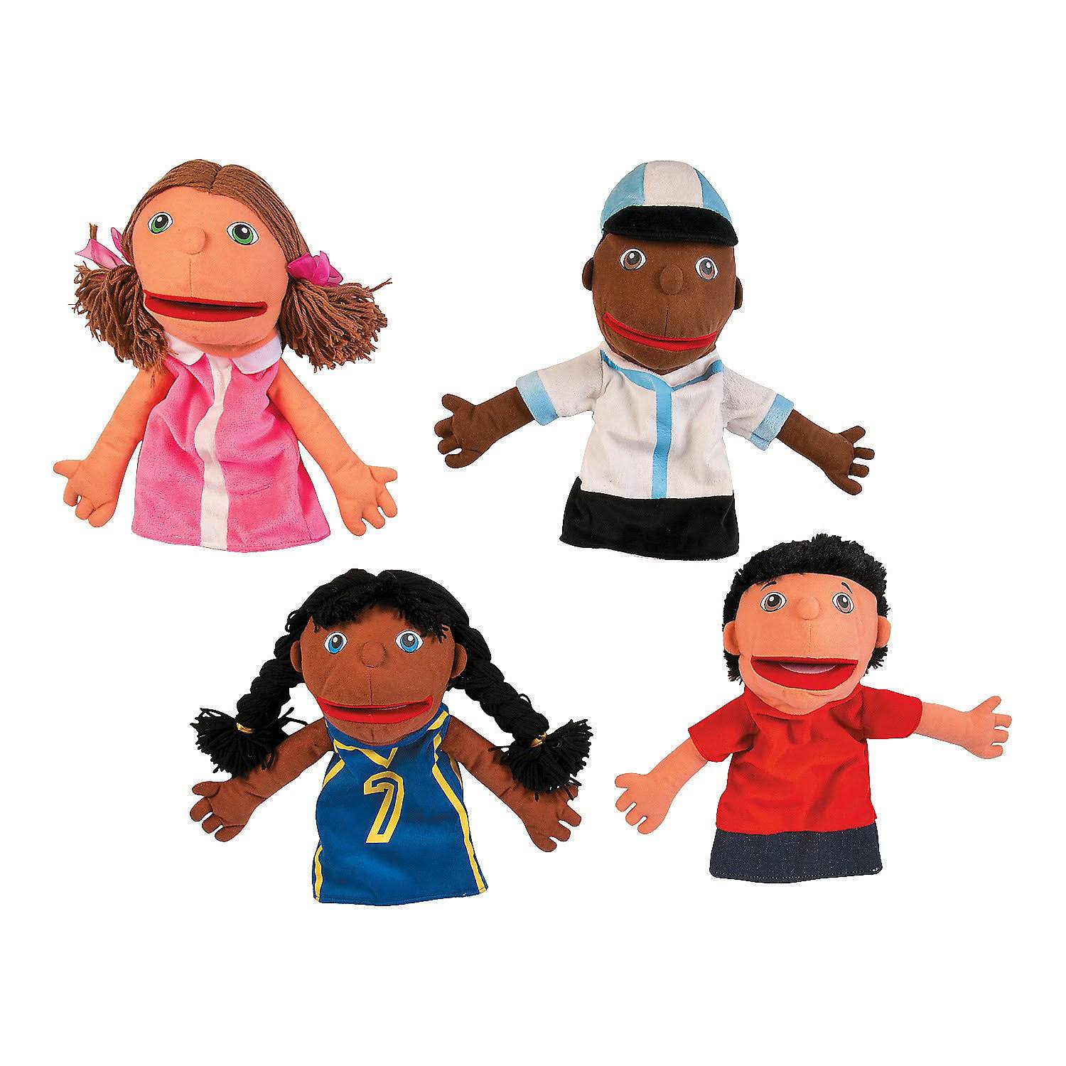 🔥Plush Hand Puppets, Happy Kids, Set of 4 Puppets CT03s