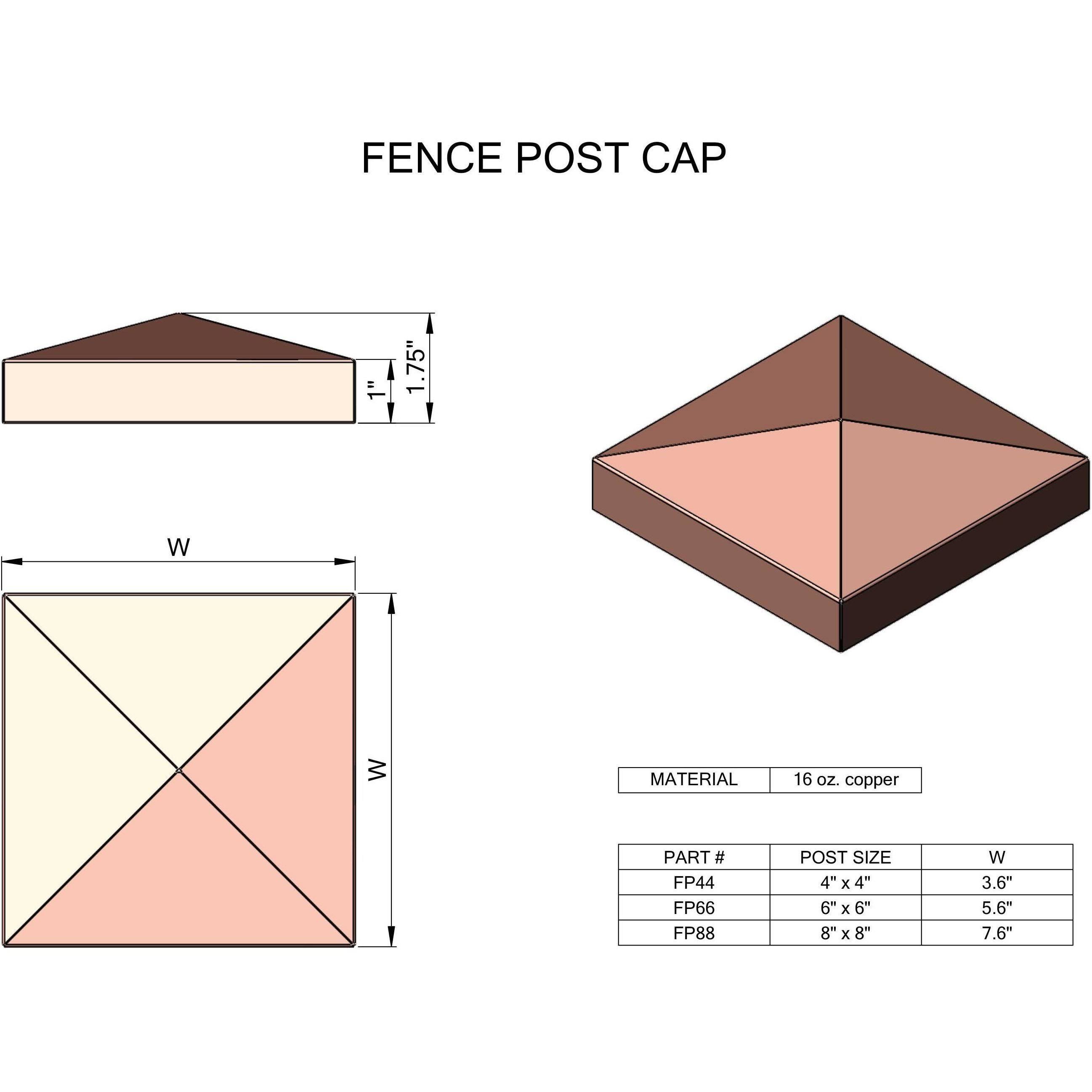 🔥Stainless Steel Fence Post Cap 6x22X6x22 CT03s
