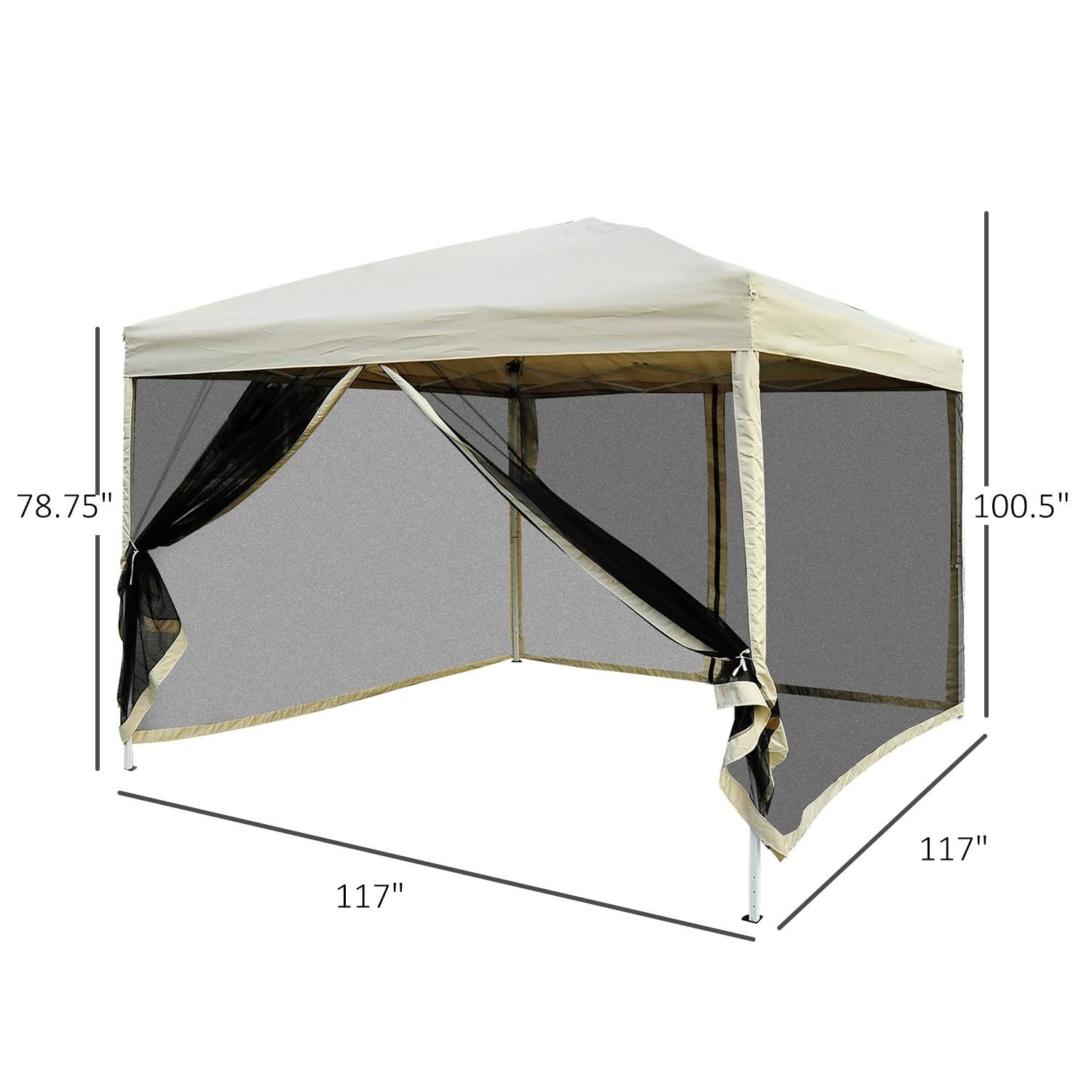 🔥Outsunny 10 x 10 ft. Easy Pop Up Canopy with Mesh Side Walls CT03s