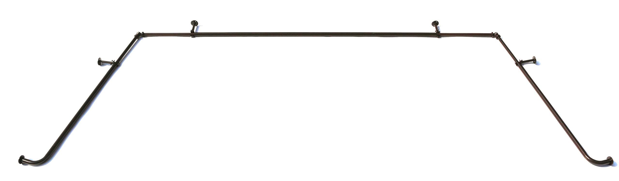 🔥Urbanest Bay Window Single Curtain Rod, Bronze CT03s