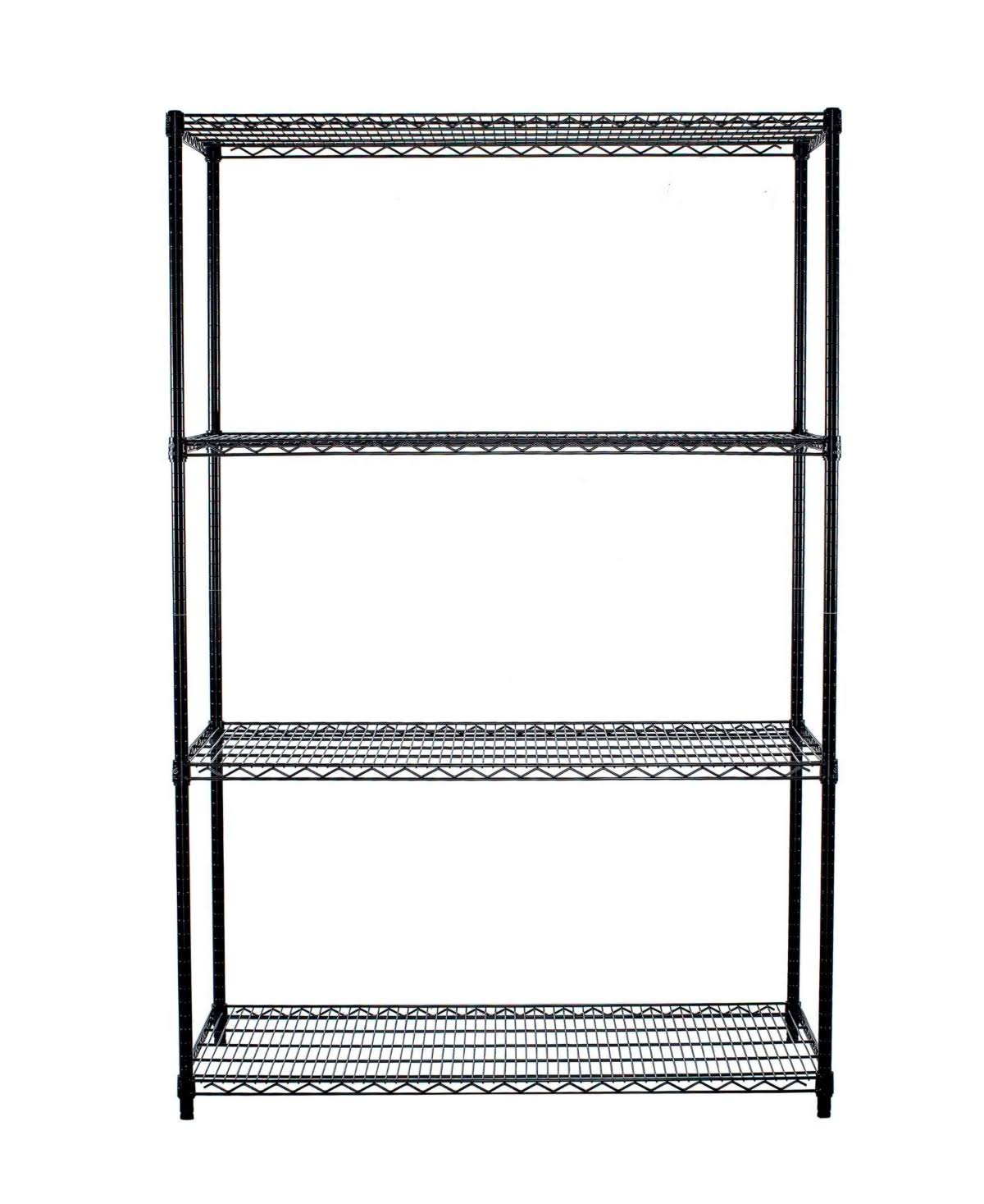 Trinity 4 Tier Wire Shelving Rack, Black CT03s