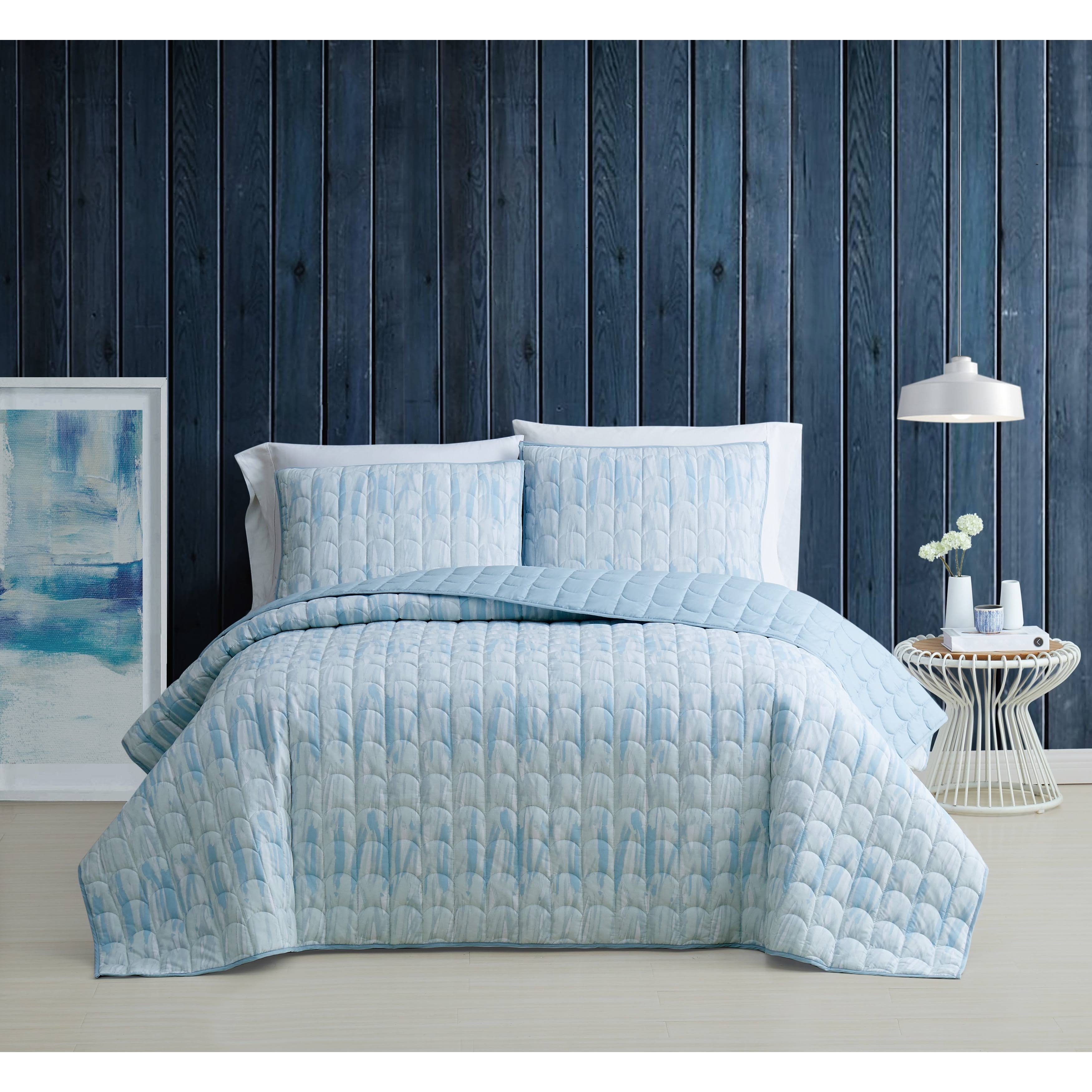 🔥Brooklyn Loom Trevor Quilt Set Blue Full/Queen CT03s