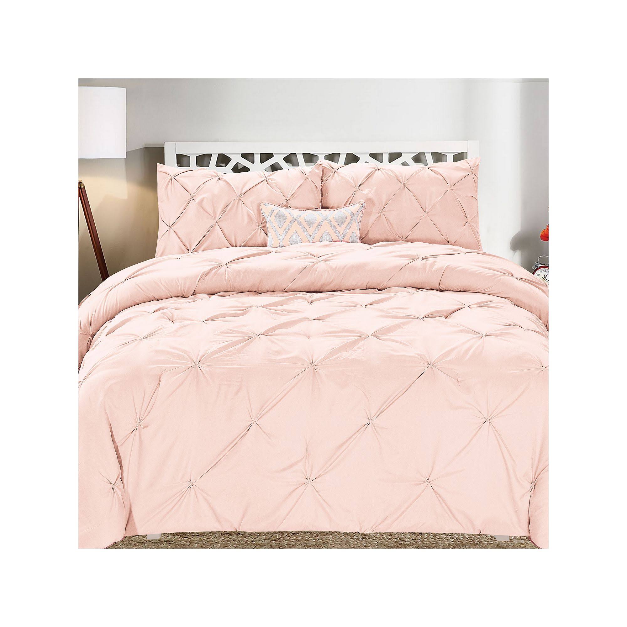 🔥Swift Home Pintuck Comforter Set Full/Queen, Blush CT03s