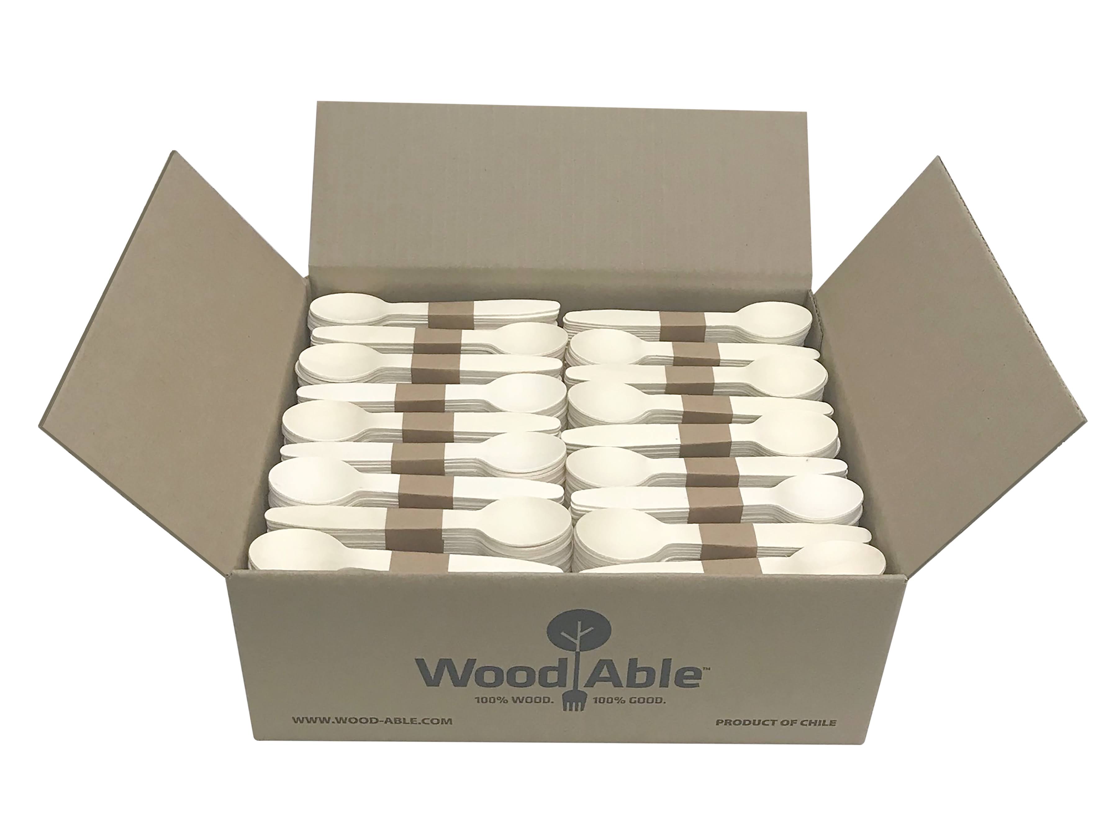 🔥WoodAble Disposable Wooden Spoons Set 1000 Count Alternative to