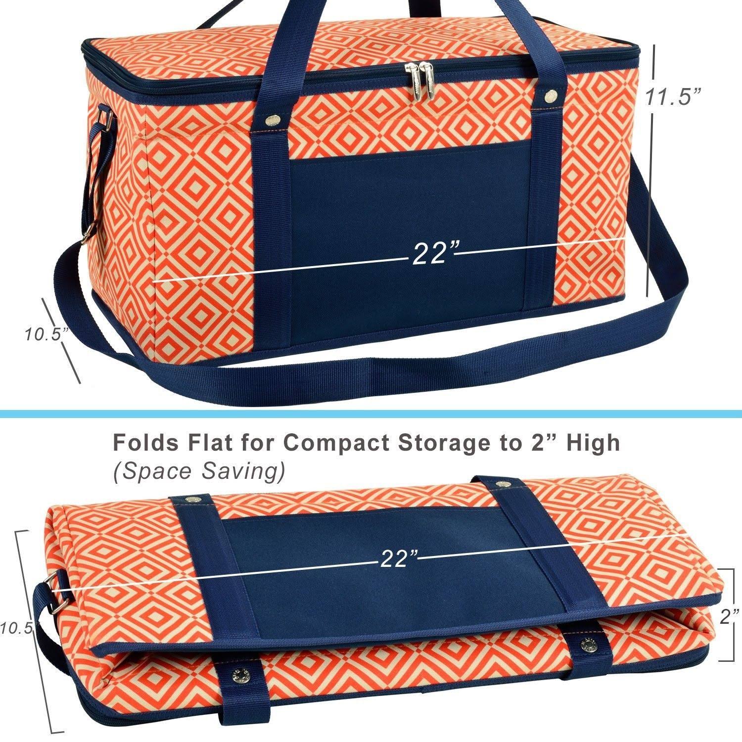 Picnic at Ascot Folding 72 Can Cooler Diamond Orange CT03s