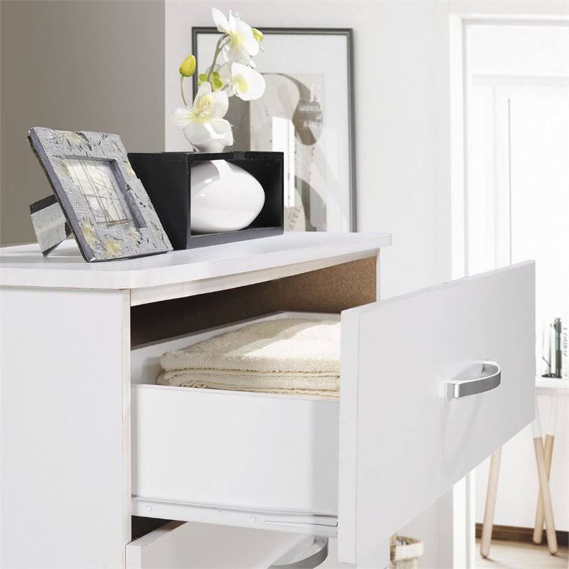 🔥Pemberly Row Tall 5 Drawer Chest with 5 Drawers in White CT03s