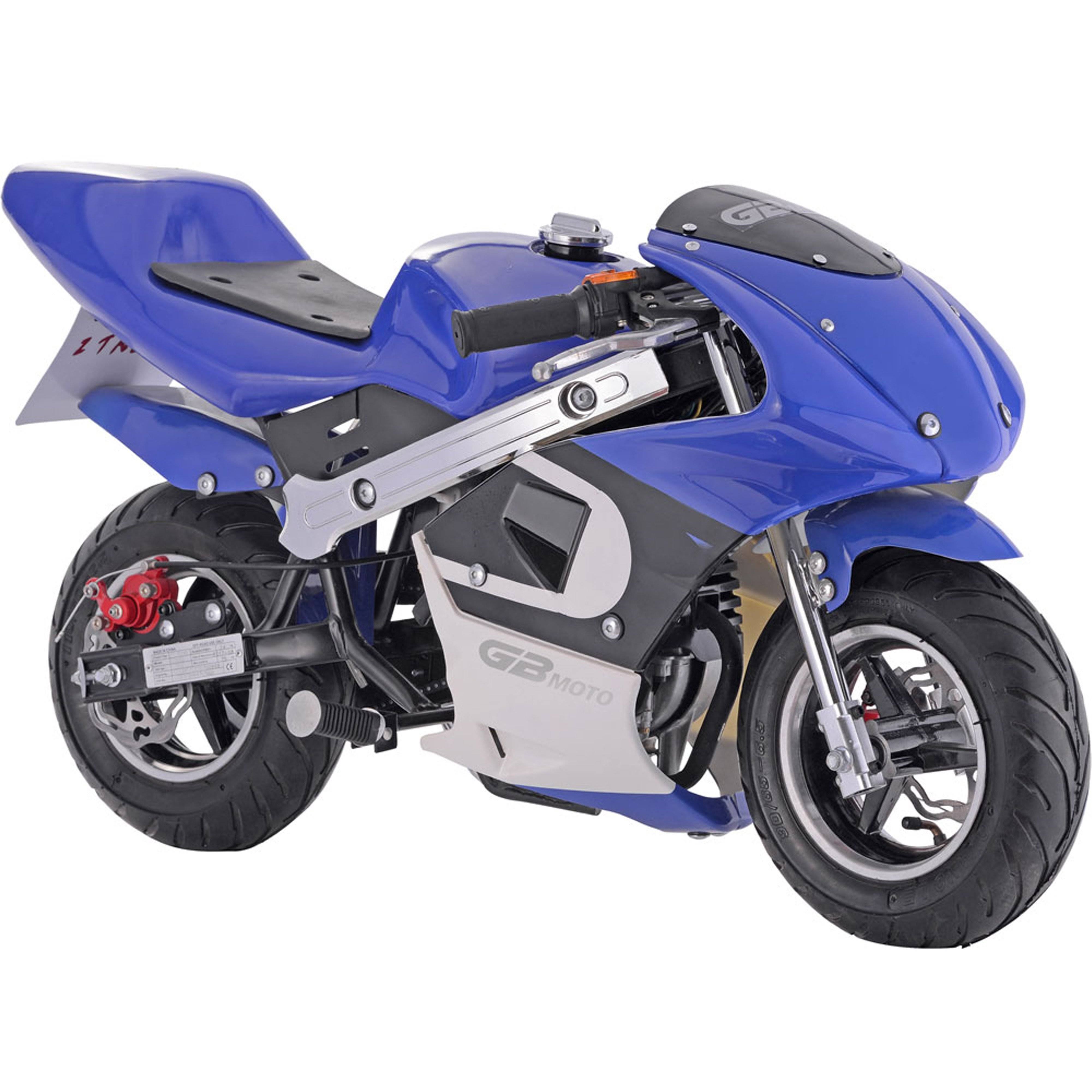 MotoTec GBmoto Blue 40cc GAS Pocket Bike 4-Stroke - CT-03-s