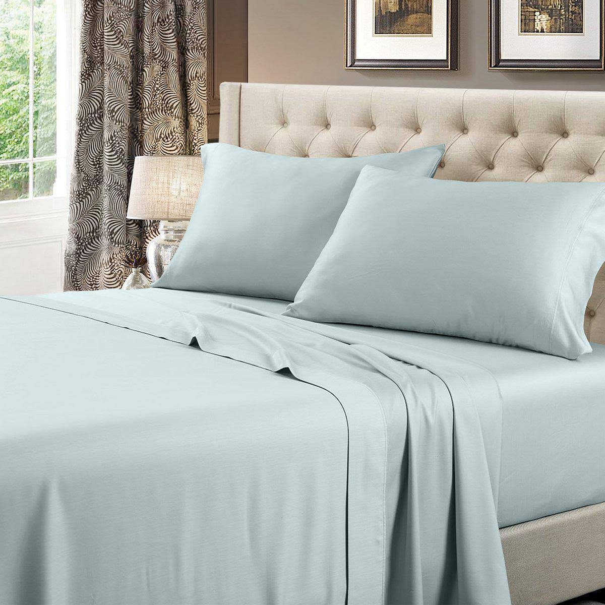 🔥Royal Tradition Split King Sheets Adjustable 600TC Bed Sheets Sea CT