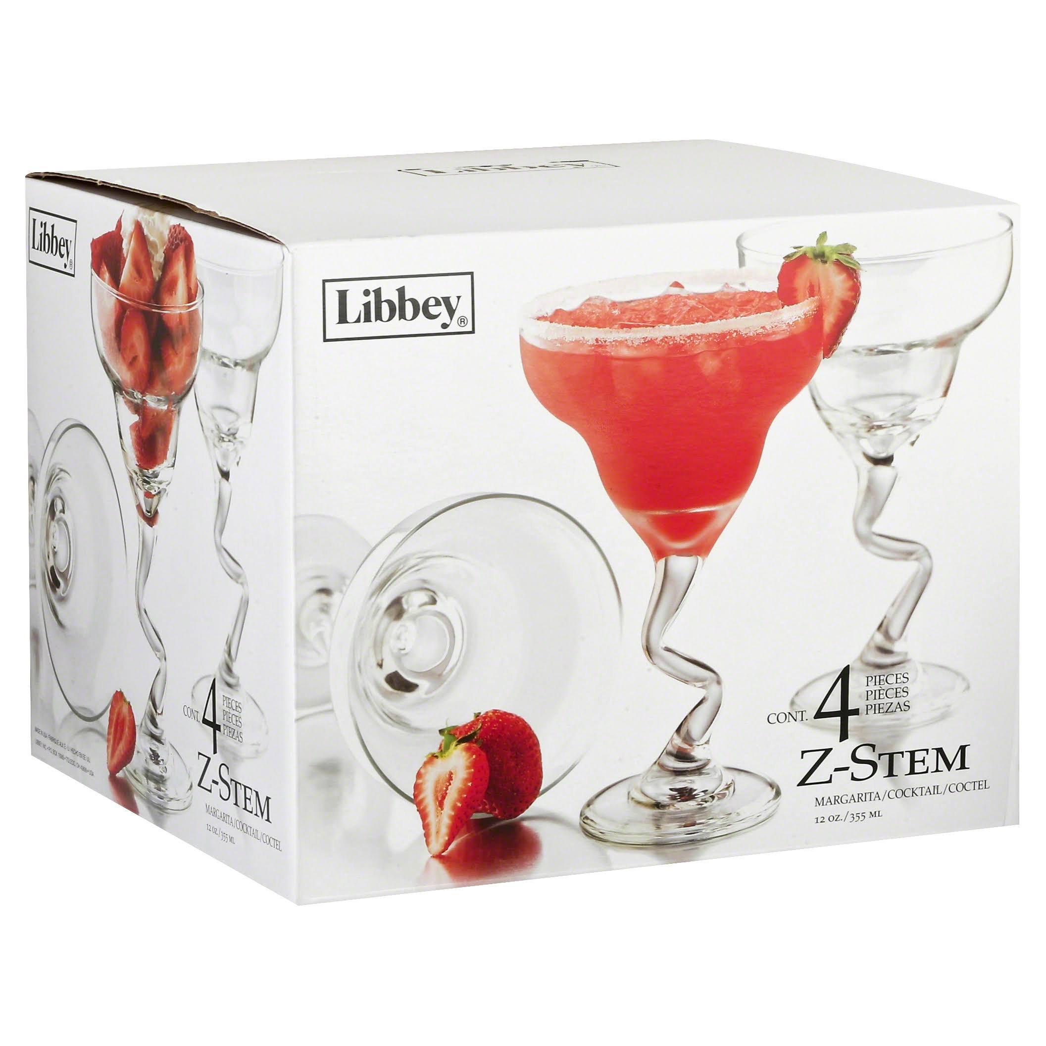 🔥Libbey Margarita/Cocktail Glasses, ZStem, 12 oz 4 pieces CT03s