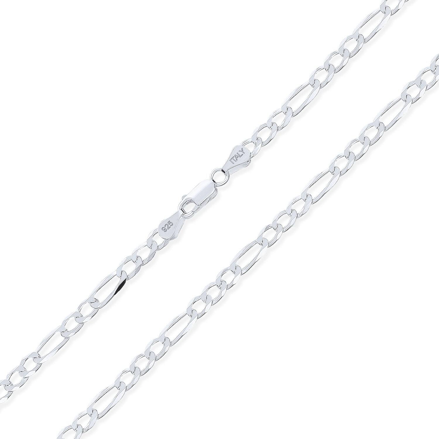 🔥Solid Figaro Chain 150 Gauge Necklace Sterling Silver Made in Italy