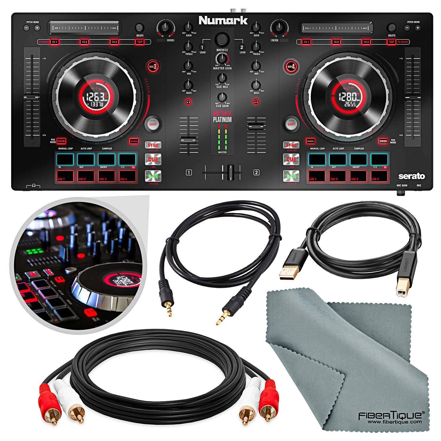 numark mixtrack platinum dj controller with jog wheel display