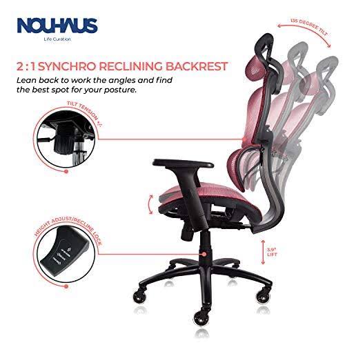 🔥NOUHAUS Ergo3D Ergonomic Office Chair Rolling Desk Chair with 3D