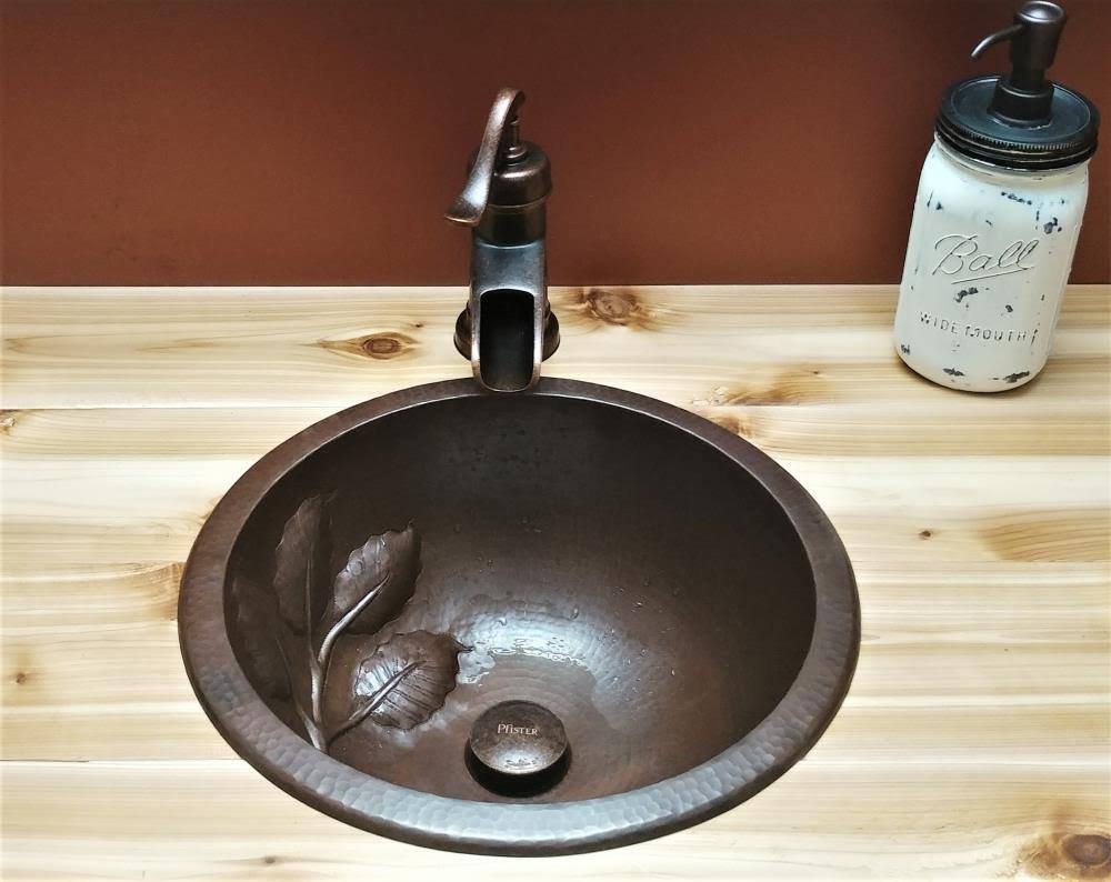 🔥Newton 14 in. Undemrount or Dropin Solid Copper Bathroom Sink with