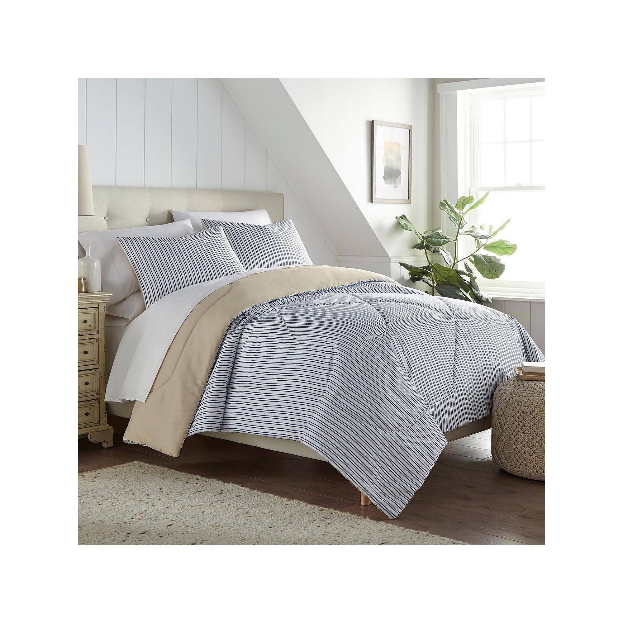 🔥Shavel Seersucker Comforter Set - Twin - Sailor Stripe - CT-03-s