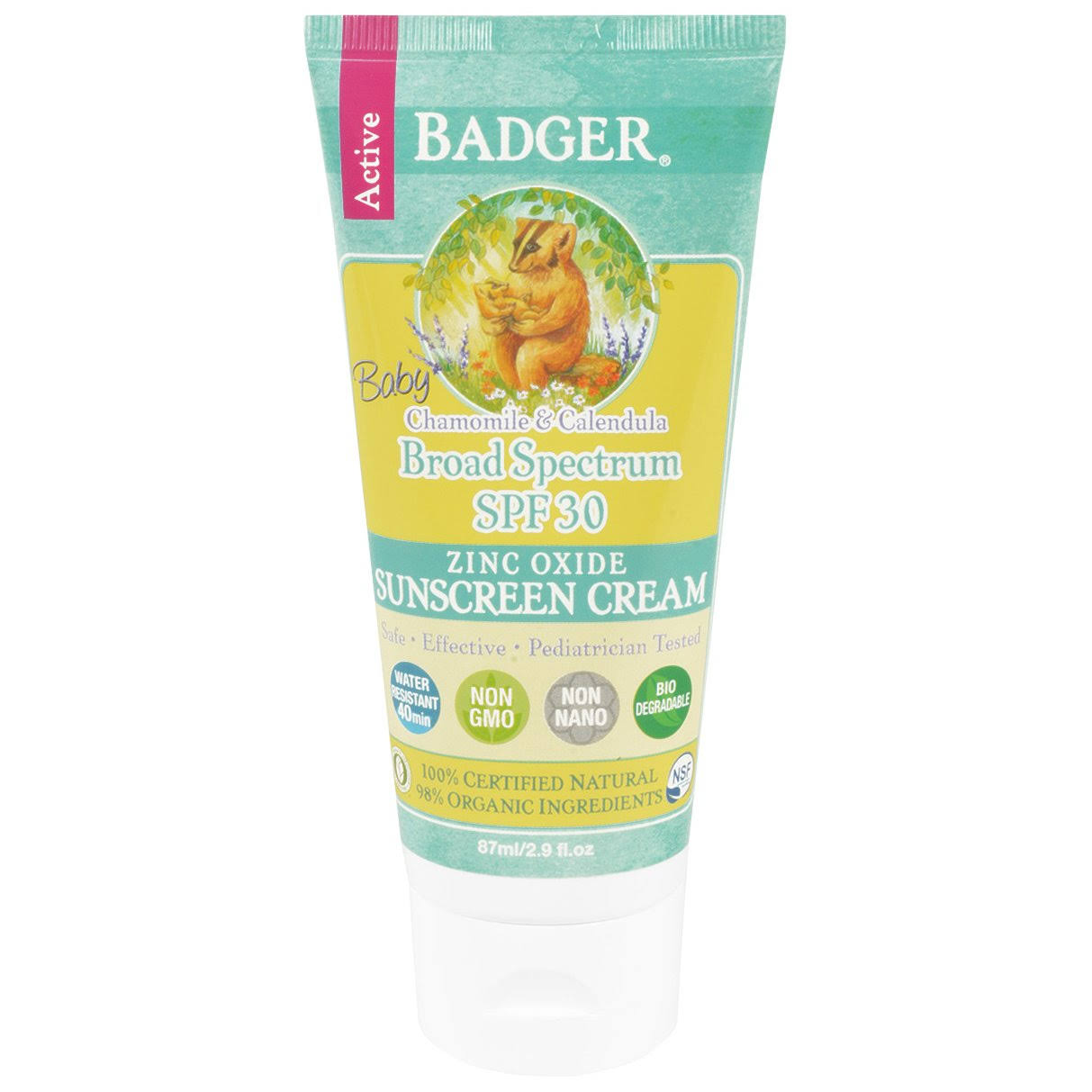 🔥Badger Baby Sunscreen Cream, SPF 30 2.9 fl oz tube CT03s