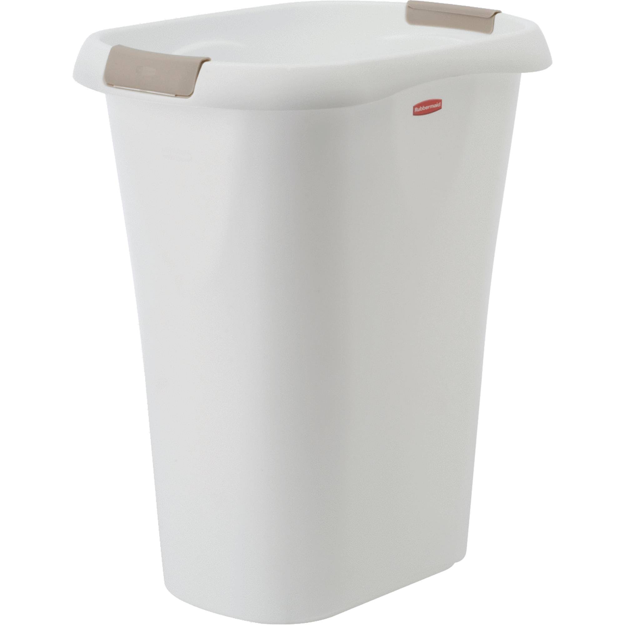 🔥Liner Lock Wastebasket 5l60 32 Quart, White Rubbermaid FG5L6000WHT