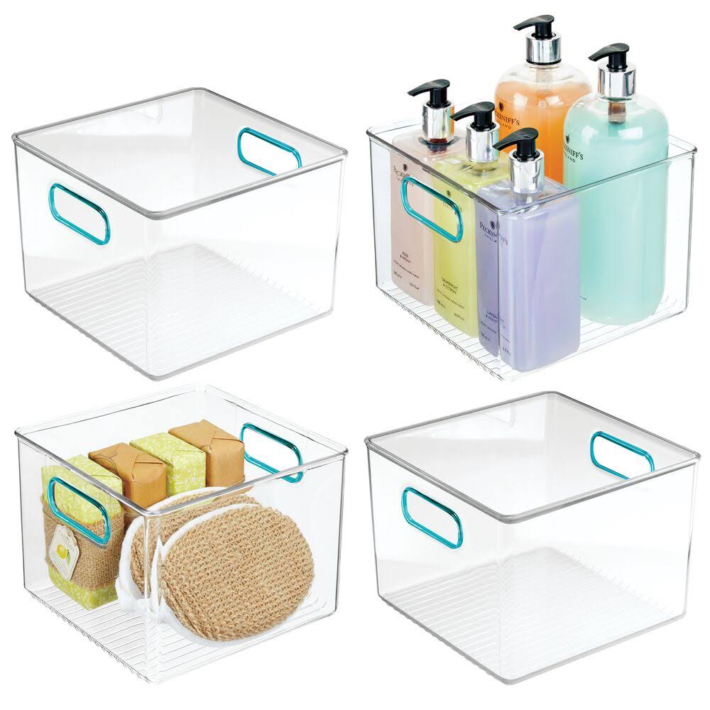 🔥mDesign Plastic Storage Bin, Handles for Bathroom Vanity, 4 Pack