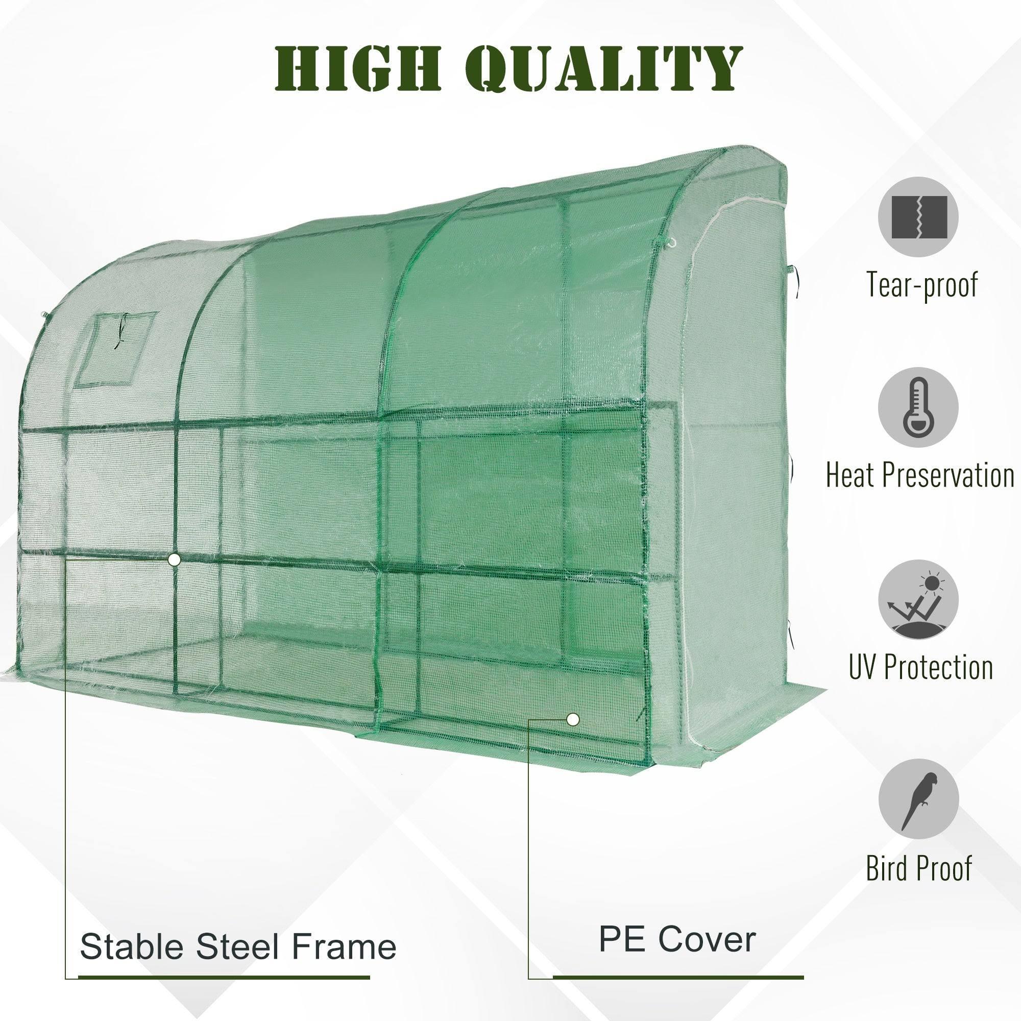 🔥Outsunny 10& x 5& x 7& Outdoor Walk-In Tunnel Gardening Greenhouse ...