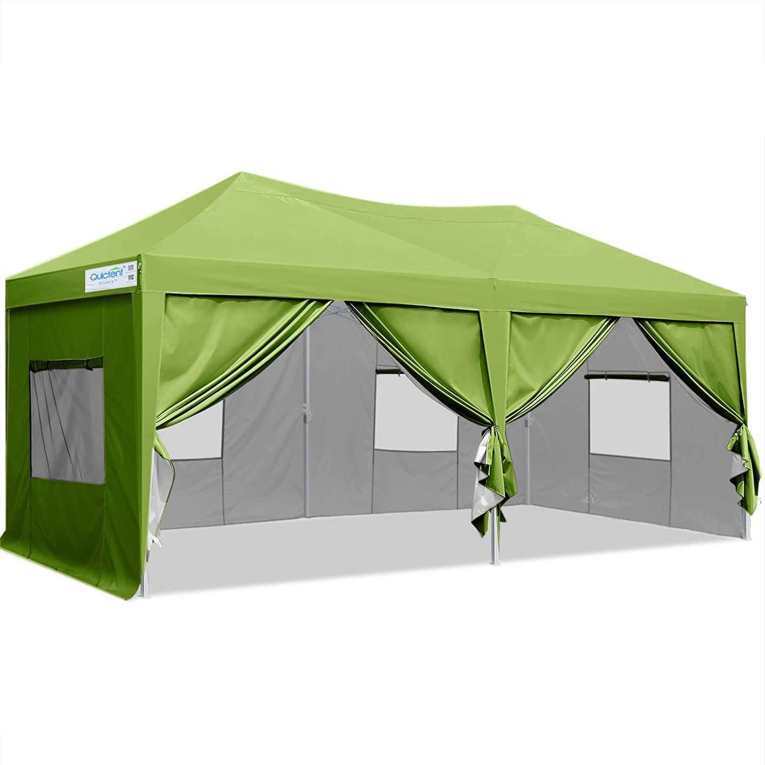 🔥Quictent 10& X 20& Pop Up Canopy With Sides (6 Colors) Green - CT-03-s