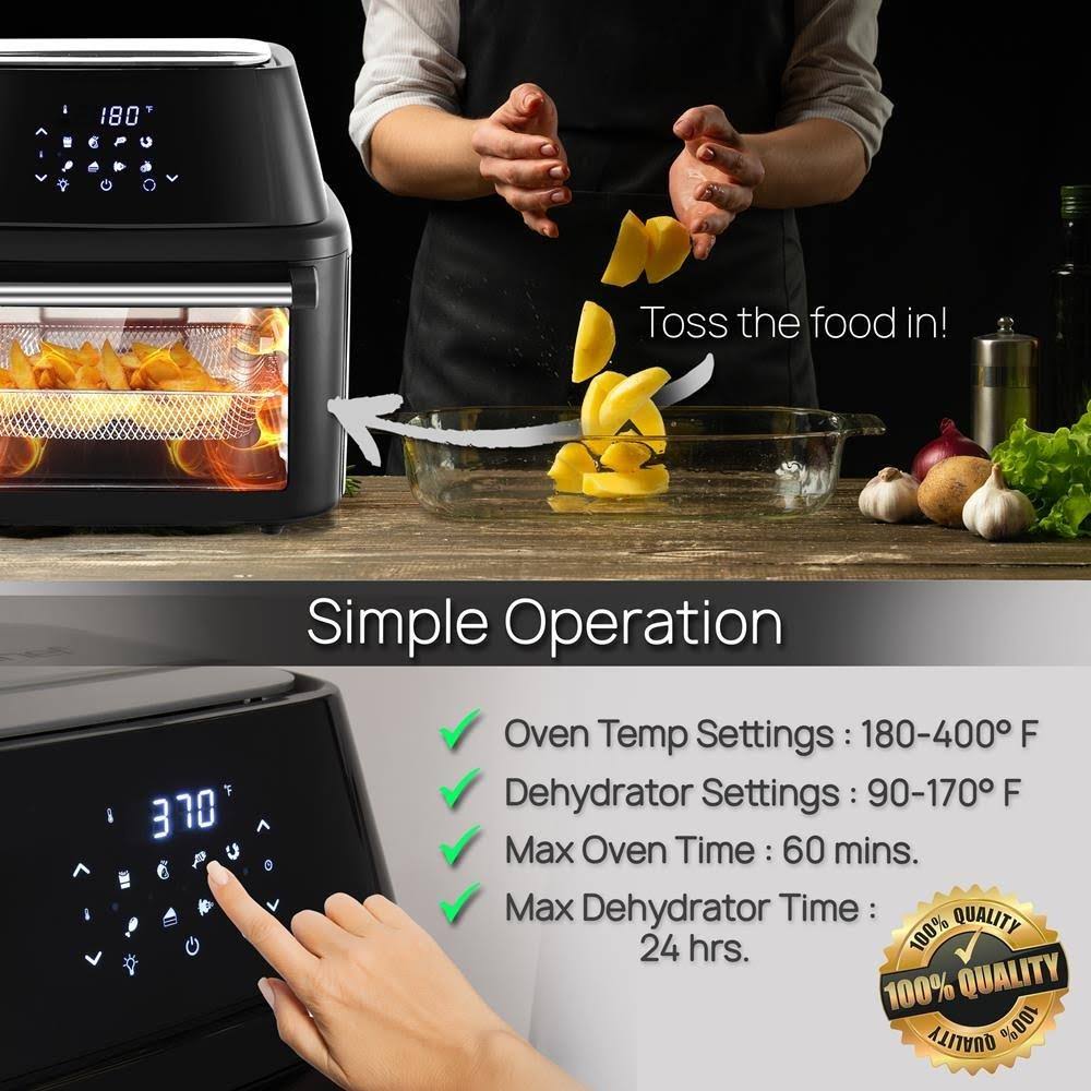 🔥NutriChef Air Fryer Plus Food Dehydrator Electric Air Fry Rotisserie