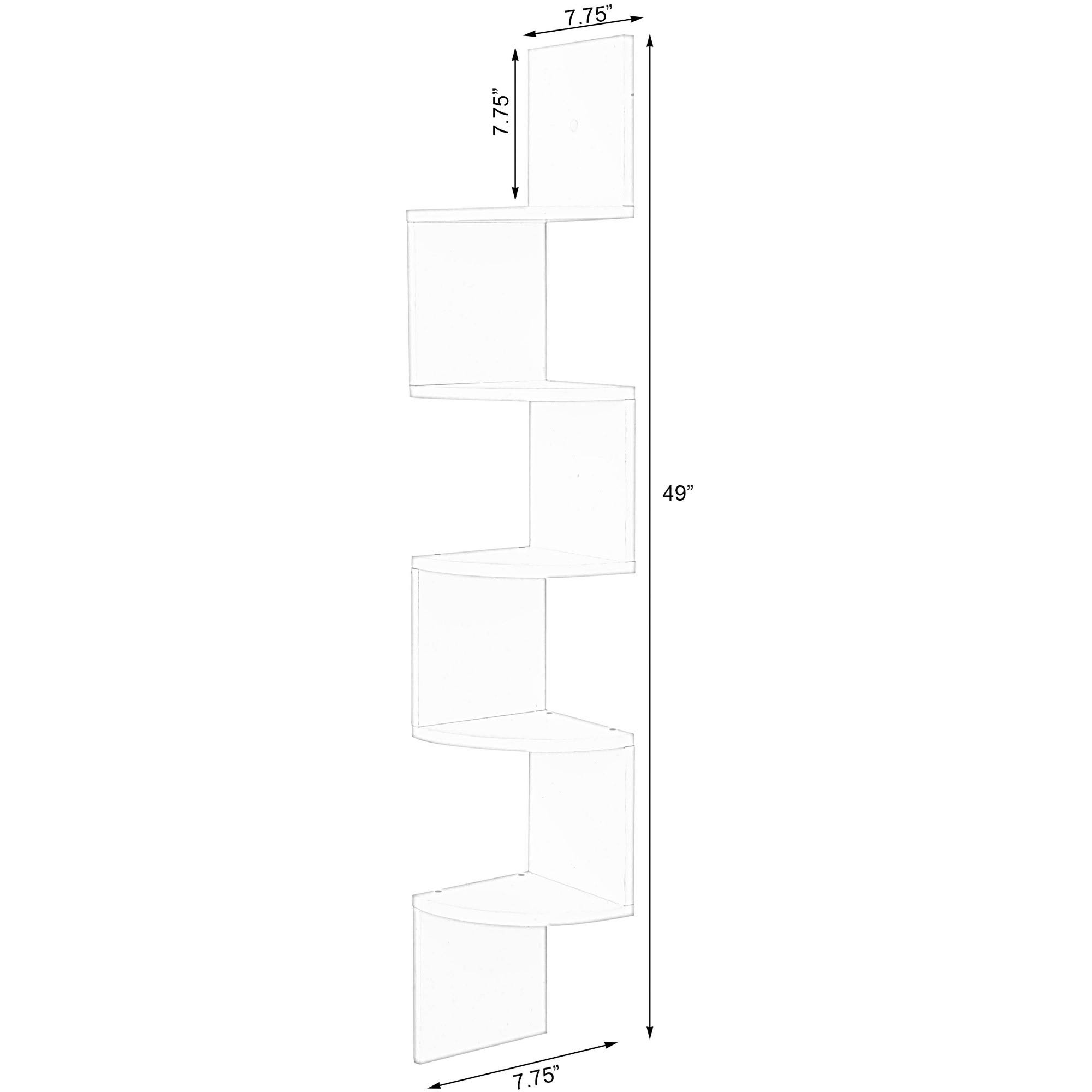 🔥Basicwise 5 Tier Wall Mount Corner Shelf Black CT03s